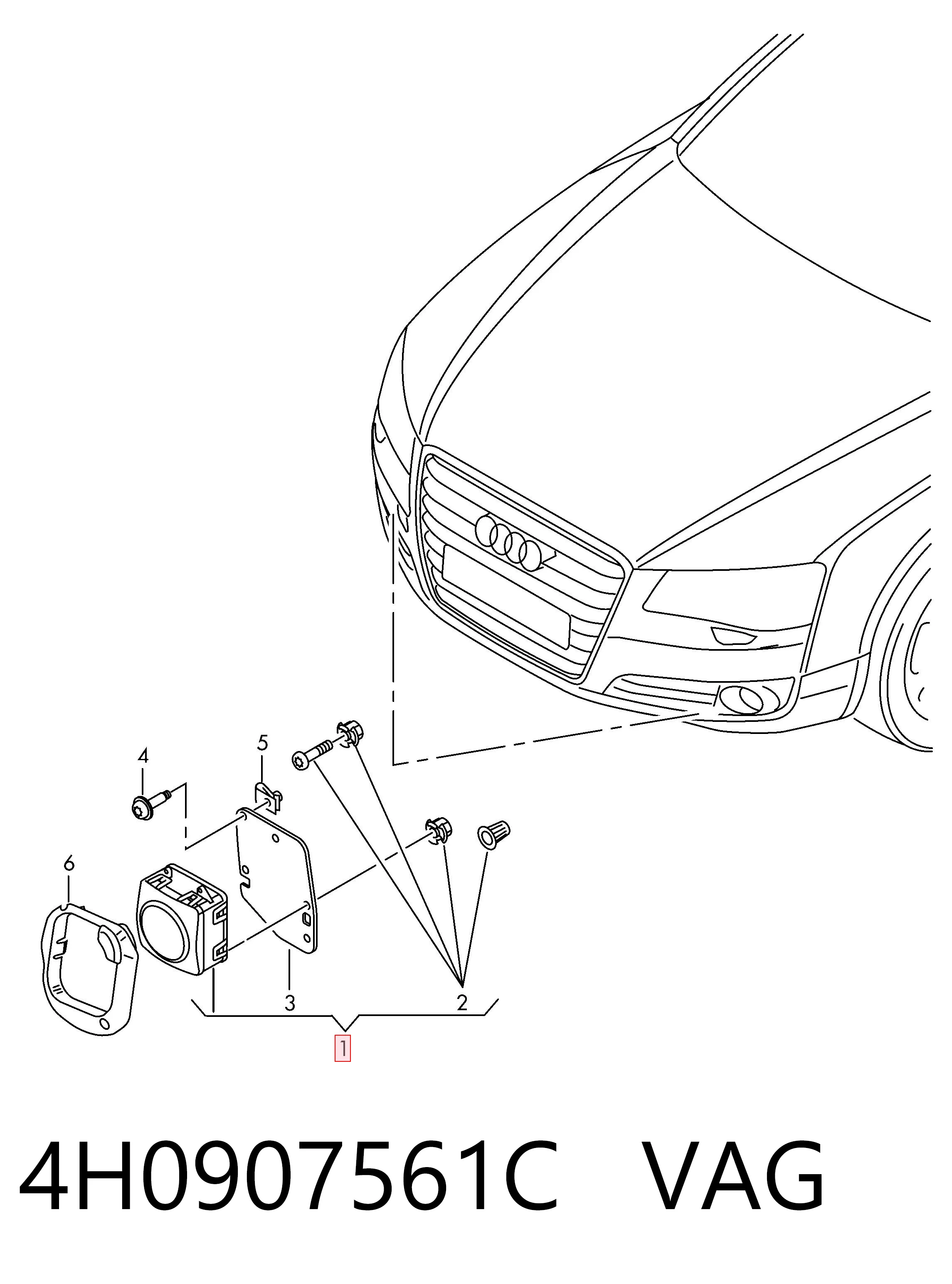 4H0907561C VAG Sensor de distancia por radar