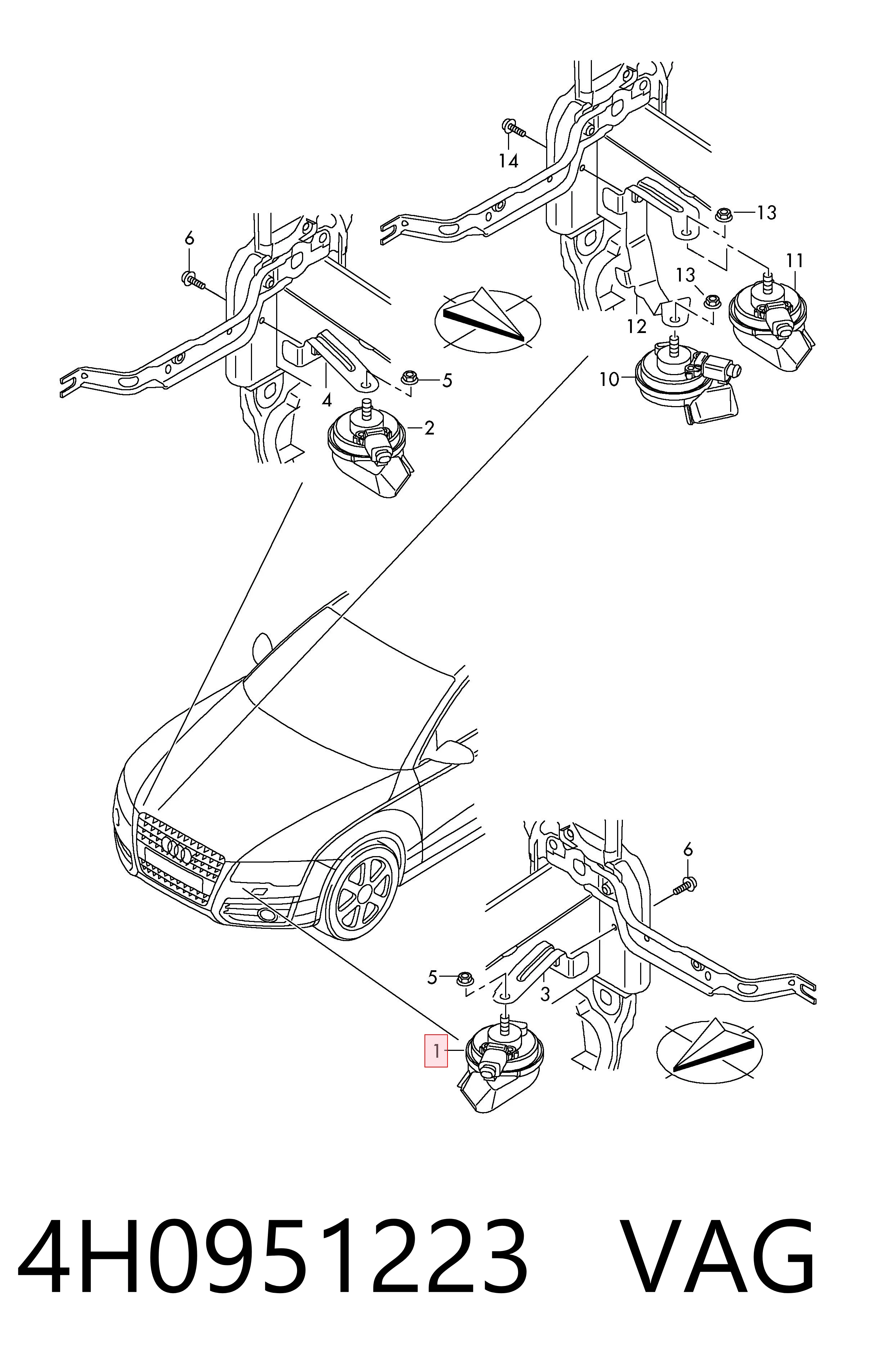 4H0951223 VAG Claxon