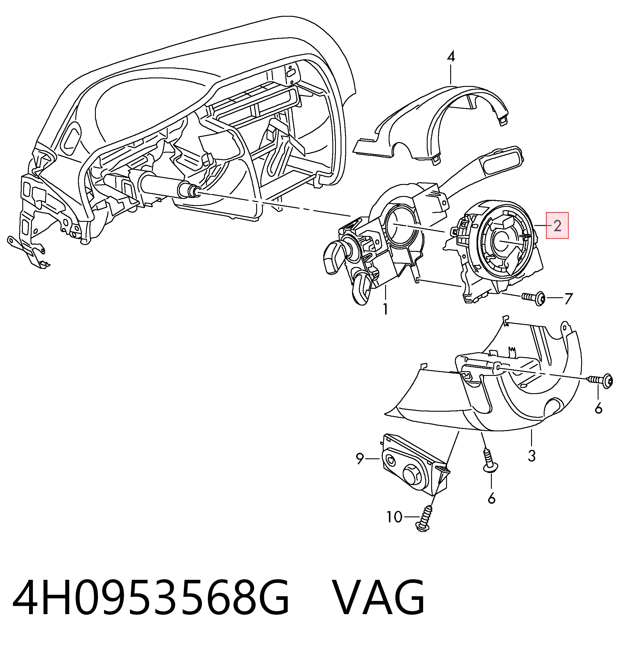 4H0953568G VAG Anillo de AIRBAG 