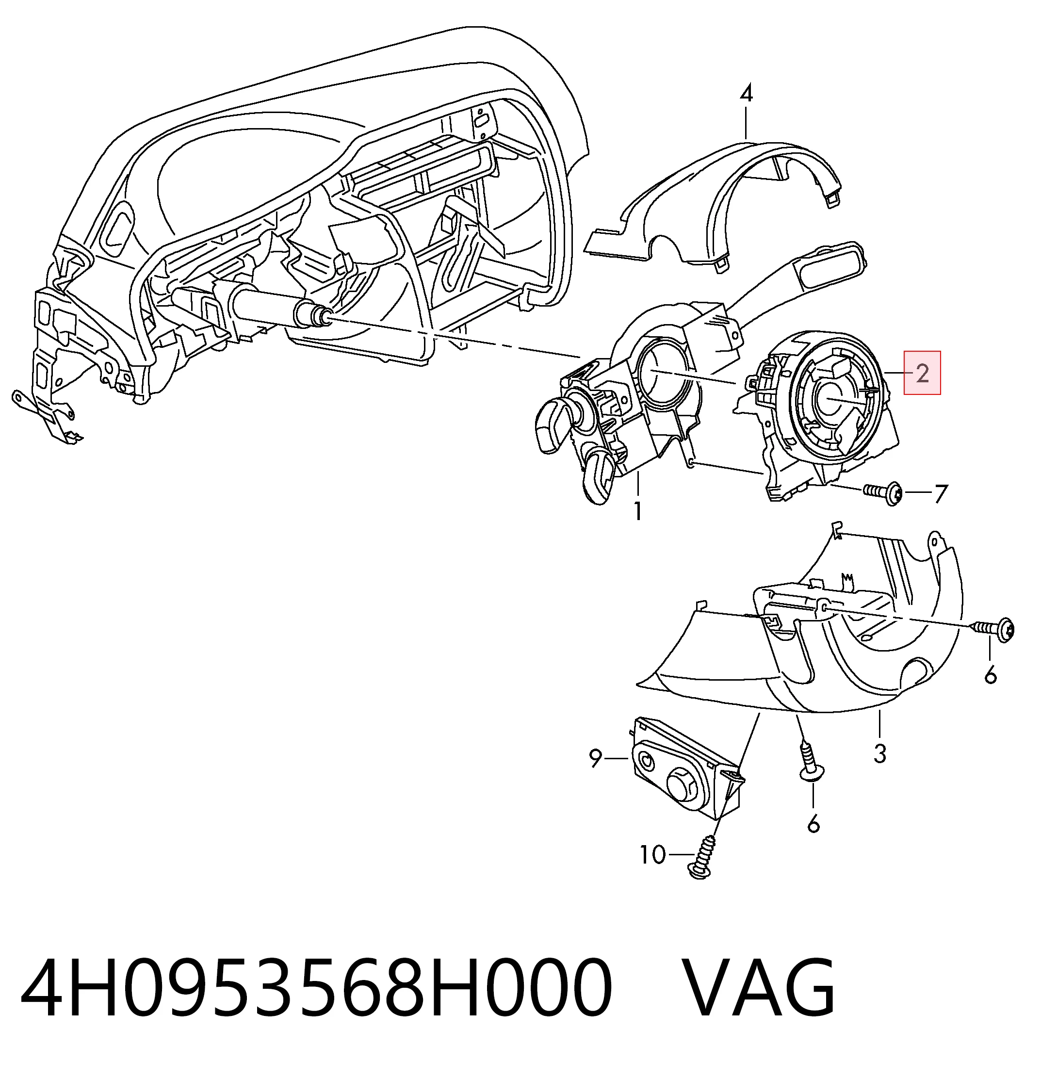 Anillo de contacto del volante Audi A6 C7 sedán (4G2, 4GC) (2010 - 2019) precio, desde 136,49 EUR