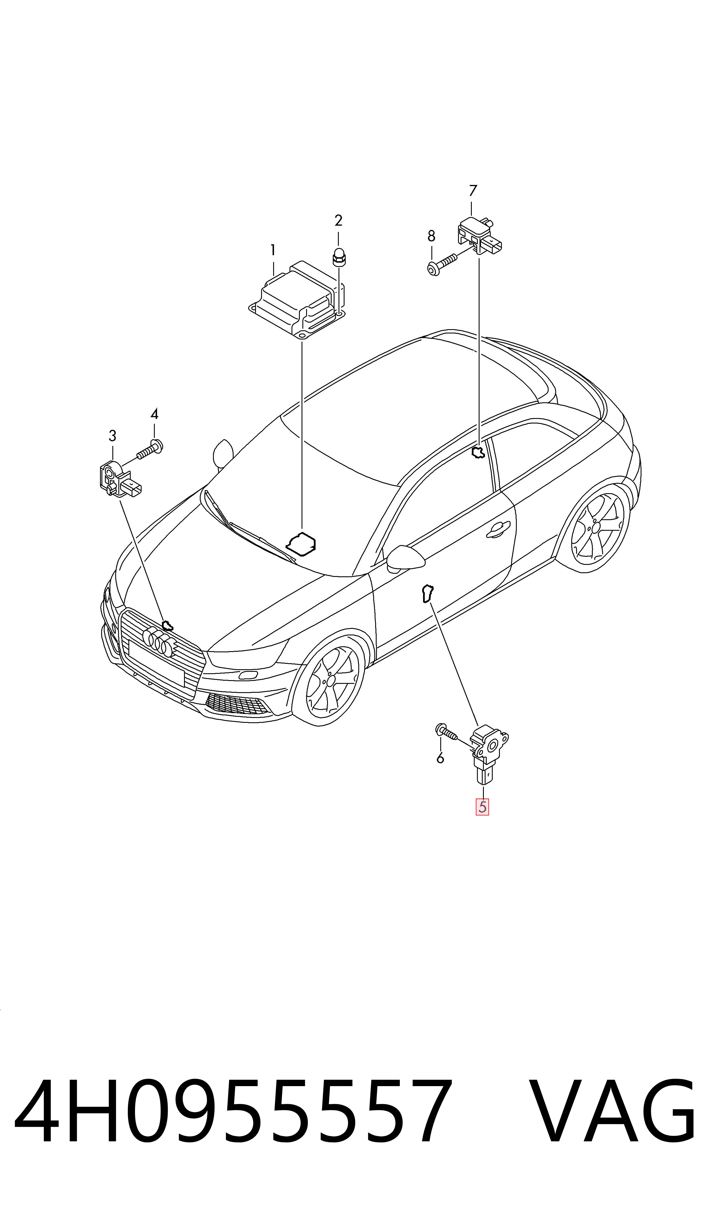 Sensor de airbag delantero VAG 4H0955557 precio, desde 27,59 EUR