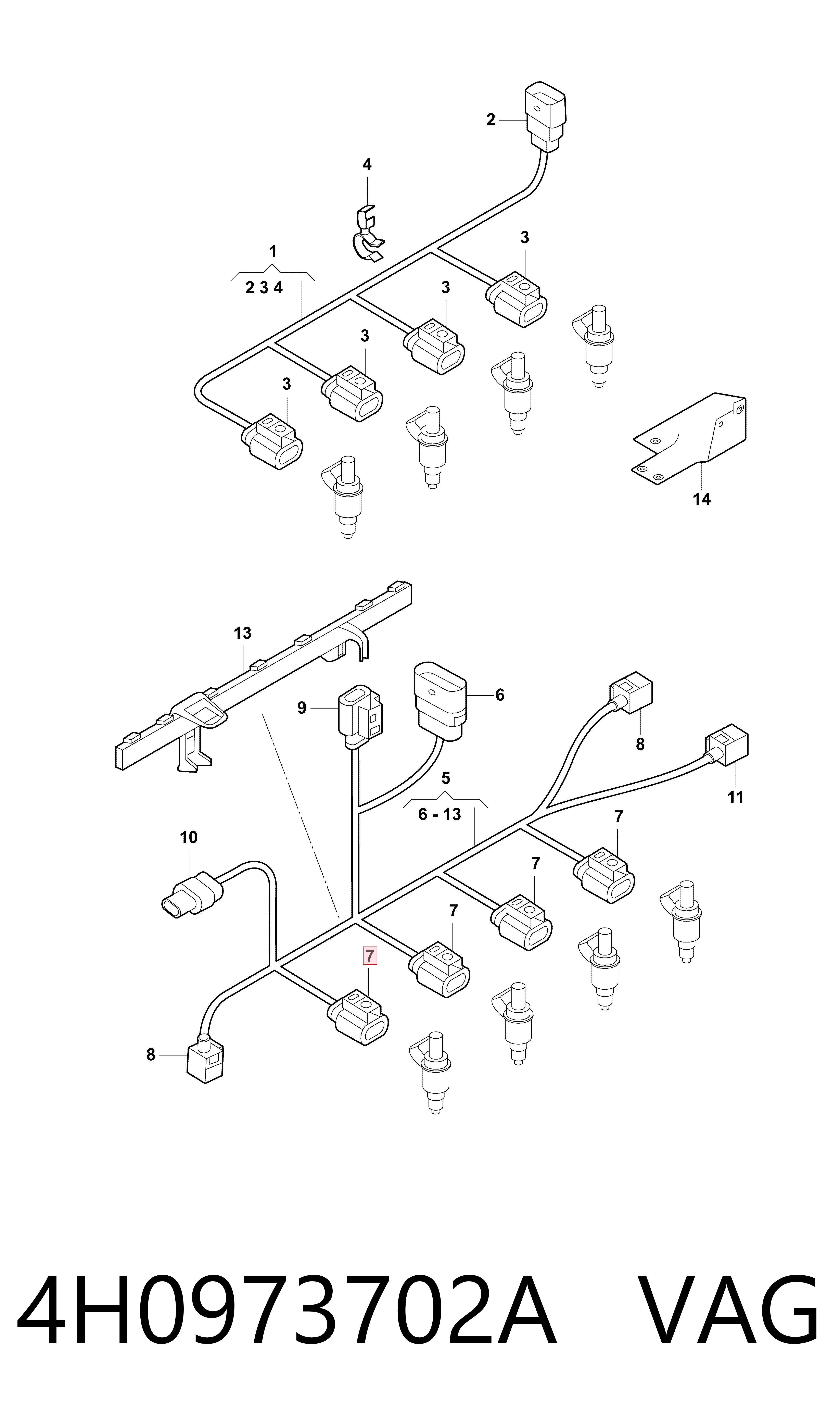 4H0973702A VAG Conector universal