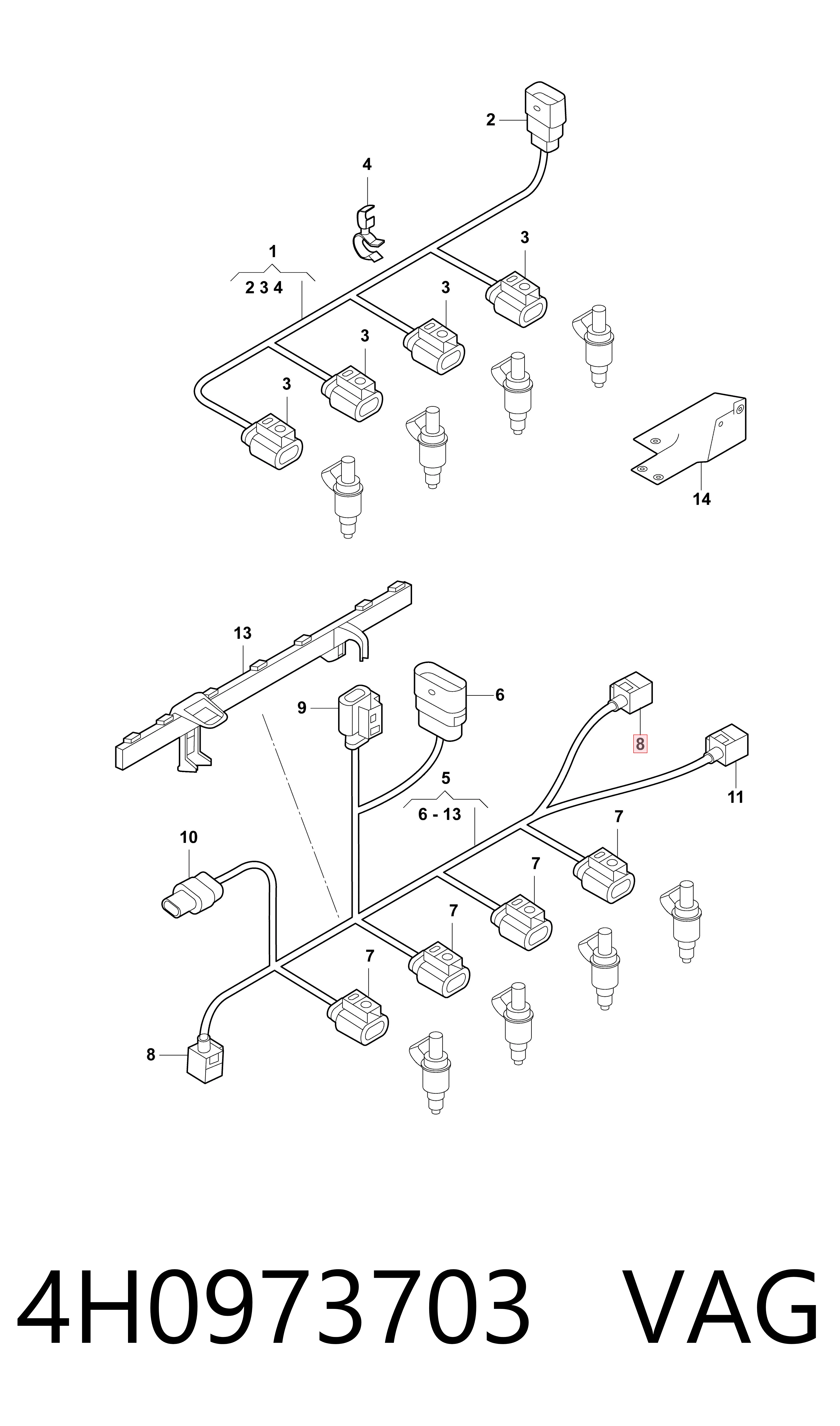 4H0973703 VAG Conector universal