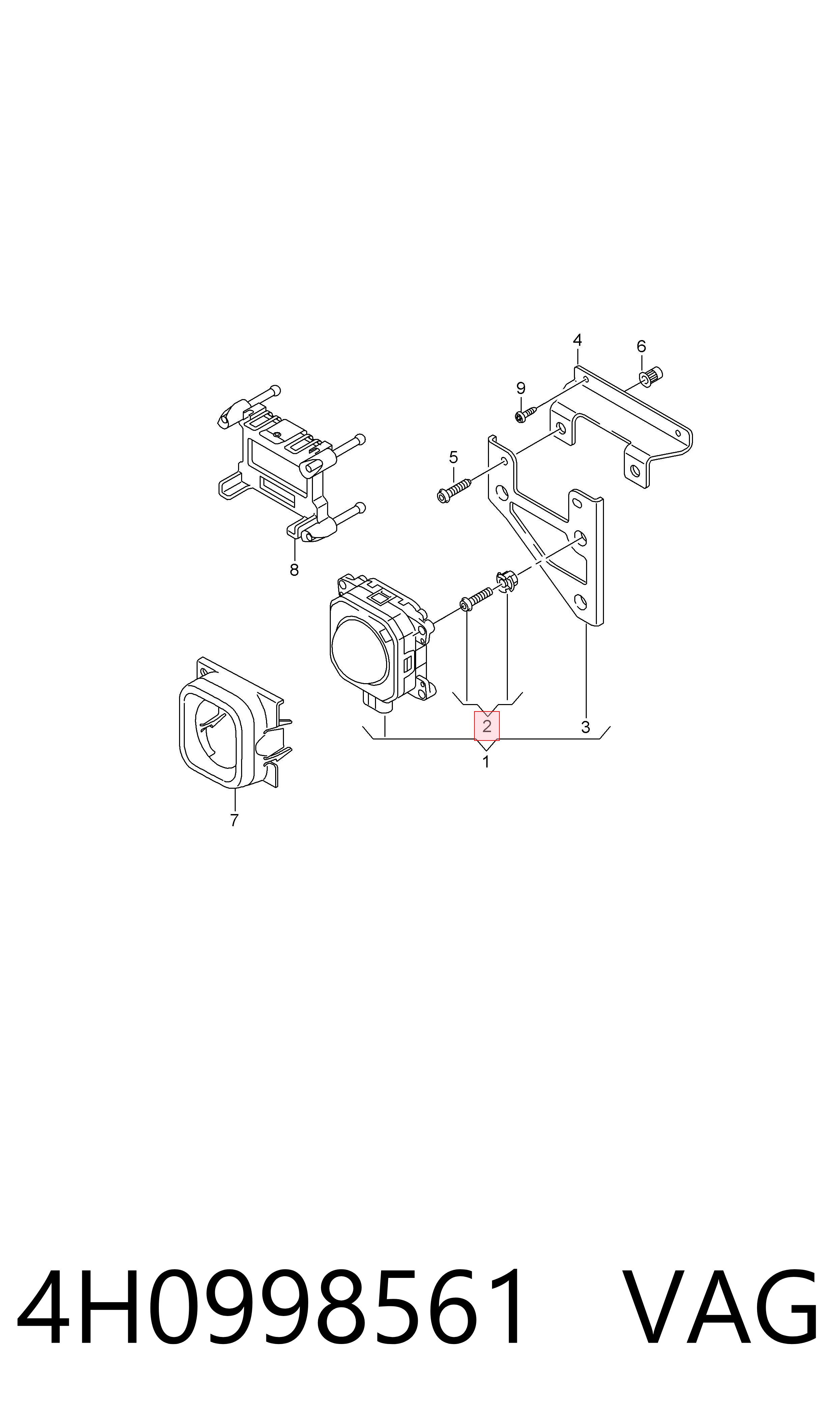 4H0998561 VAG Soporte del radar de control de crucero (distronic)