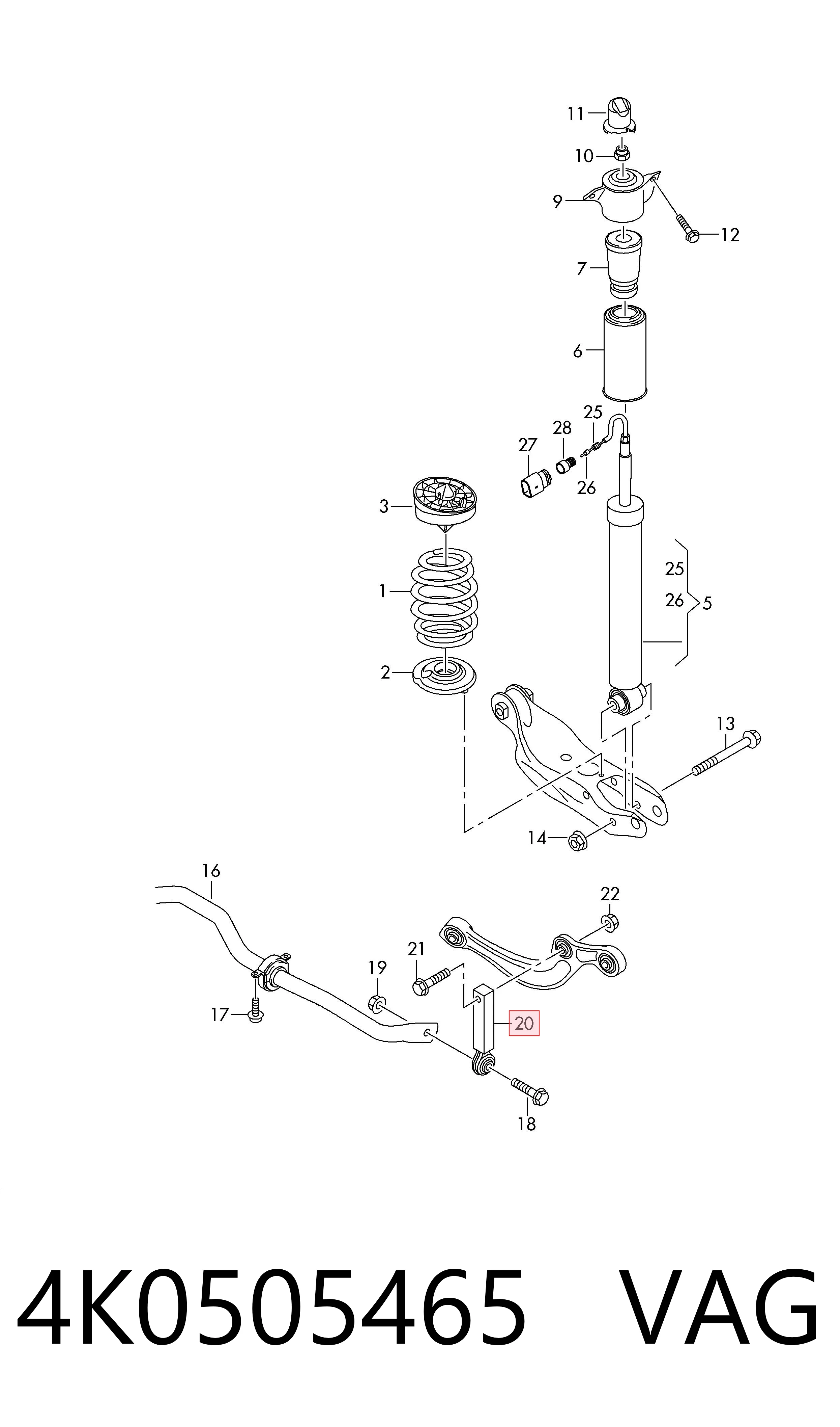Gomas de barra estabilizadora Audi Q7  (4MB, 4MG, 4MQ)