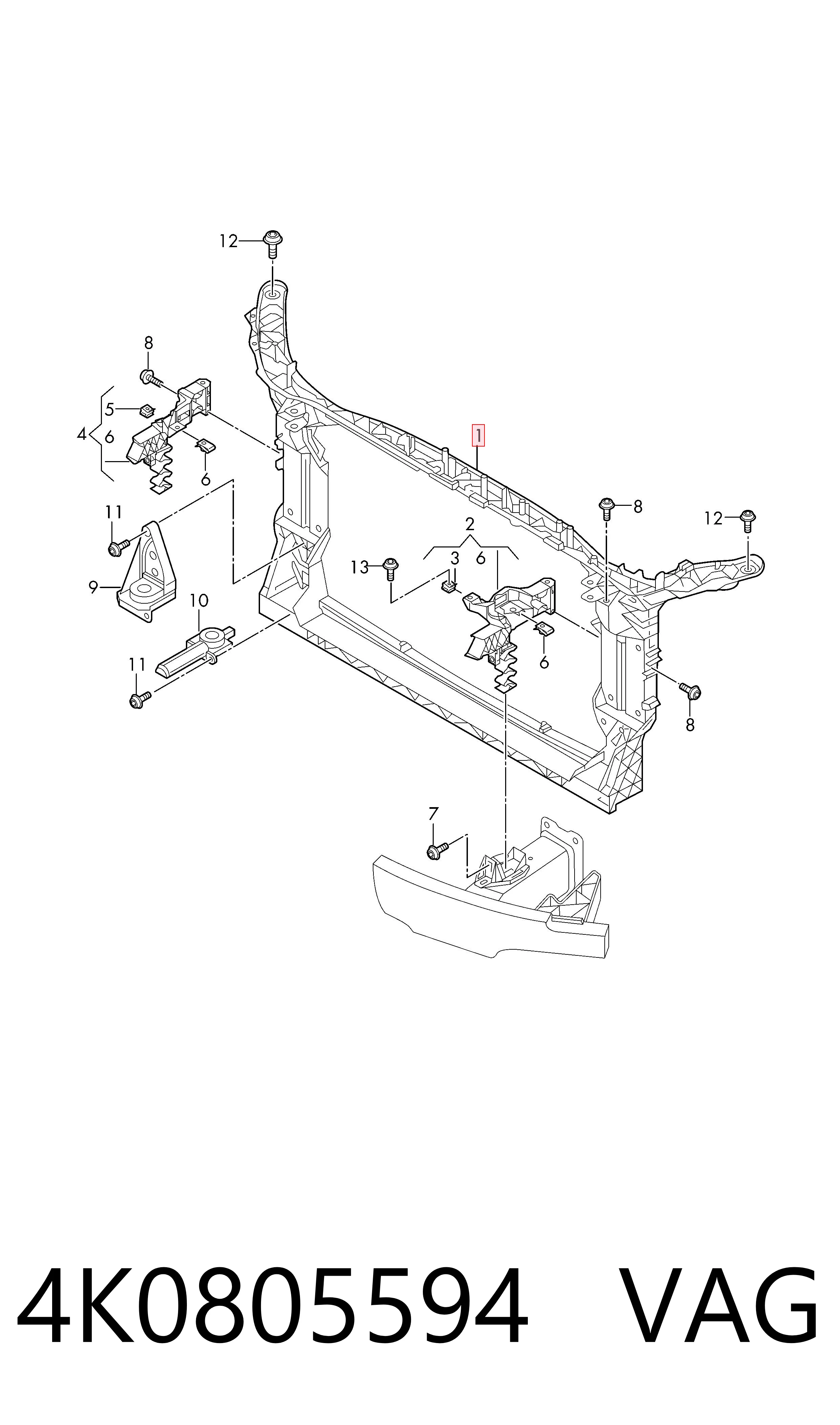 Comprar Panel de soporte del radiador y montaje de faros Audi A6  4AH a bajo precio