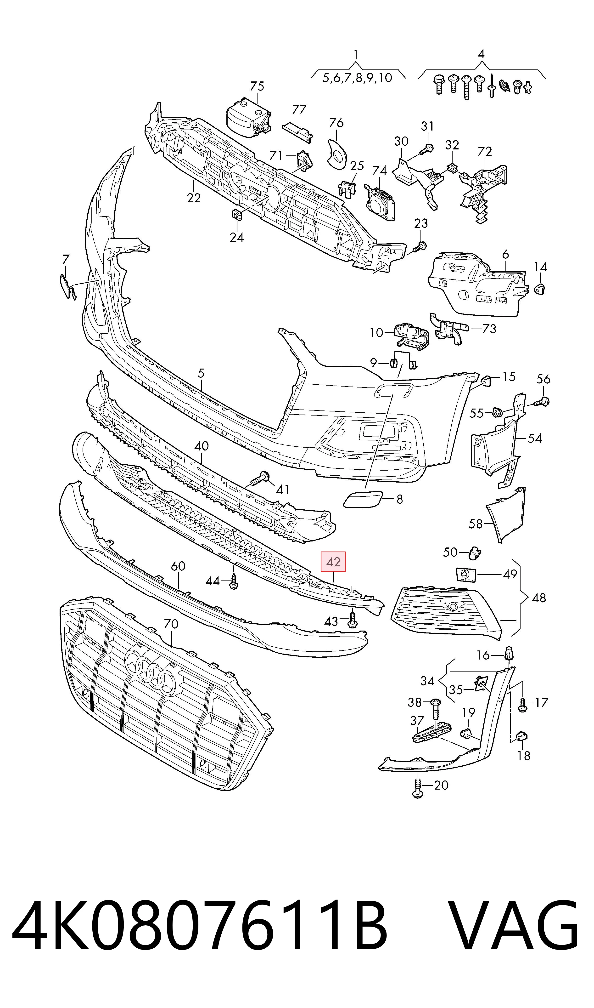 4K0807611B VAG Protector paragolpes