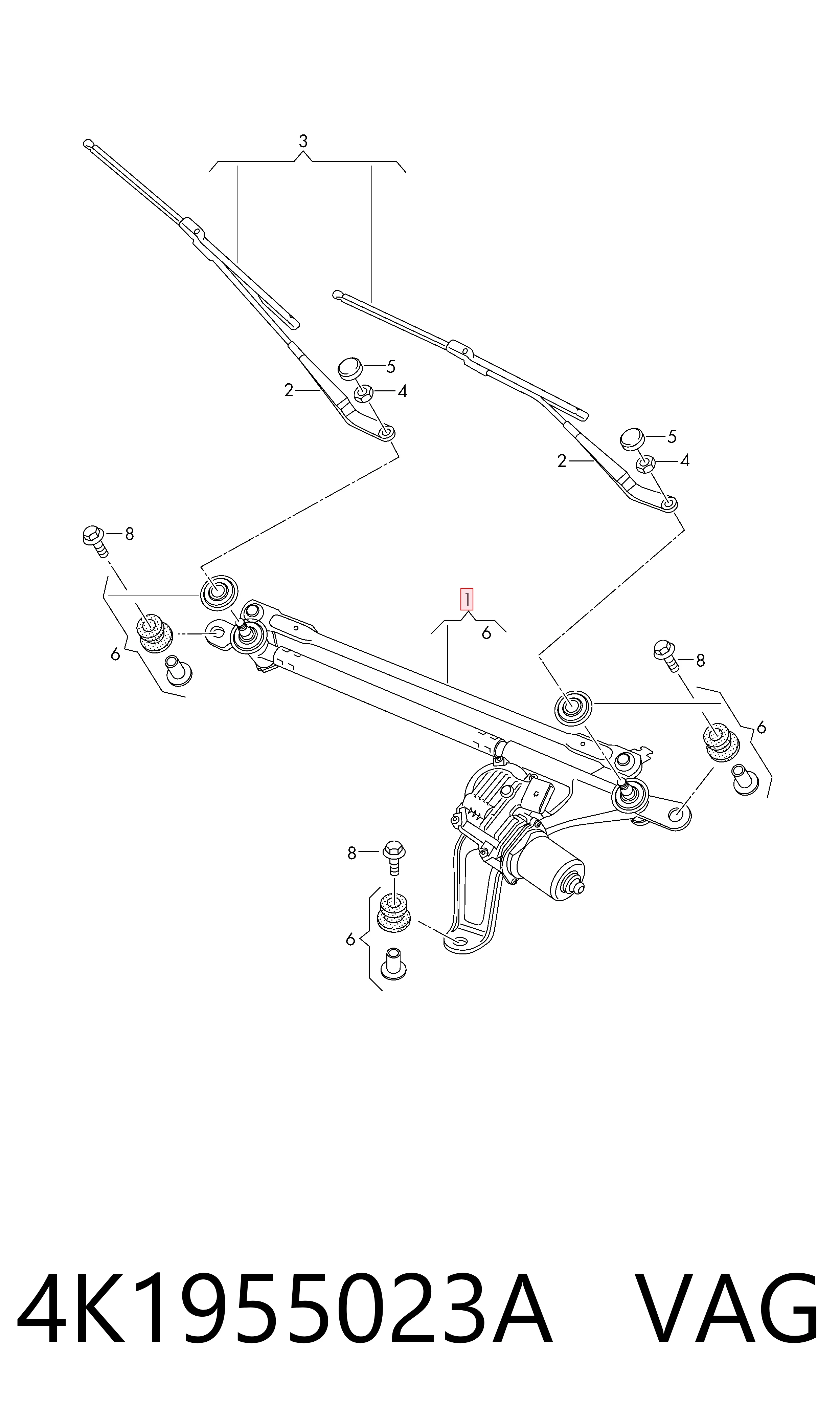 Varillaje de limpiaparabrisas para Audi A6 C8 4A2