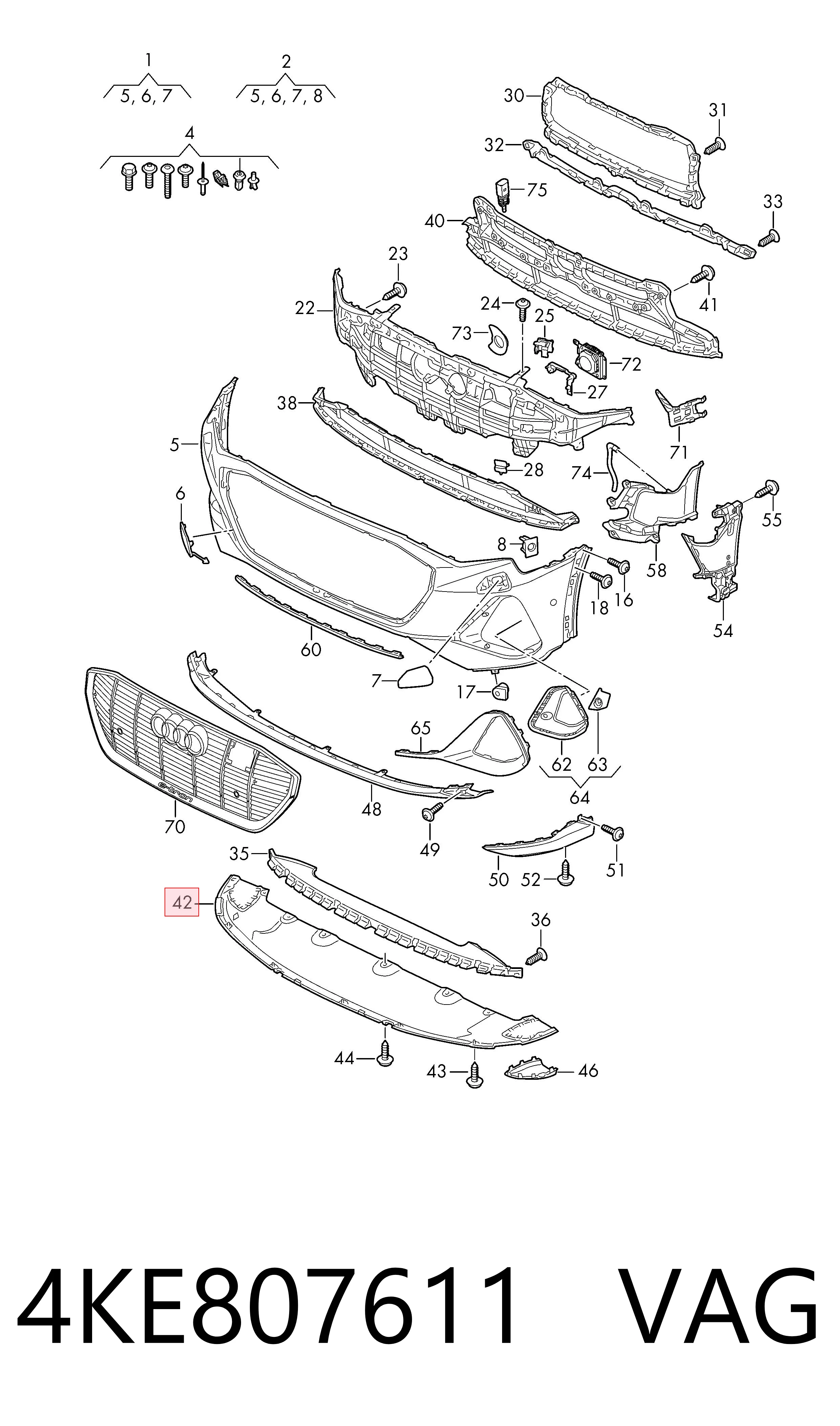 4KE807611 VAG Protector paragolpes
