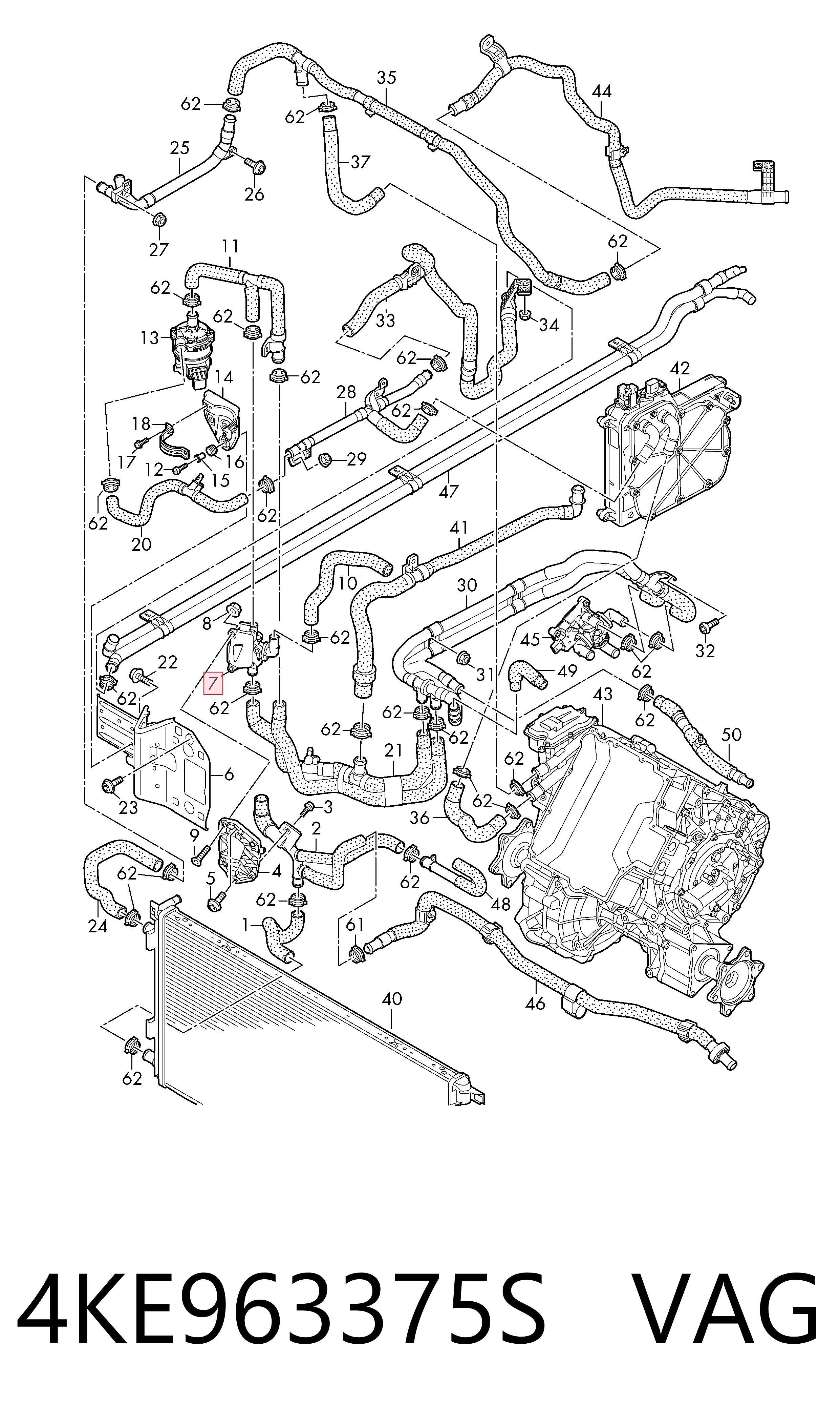 4KE963375S VAG Válvula de control de líquido refrigerante