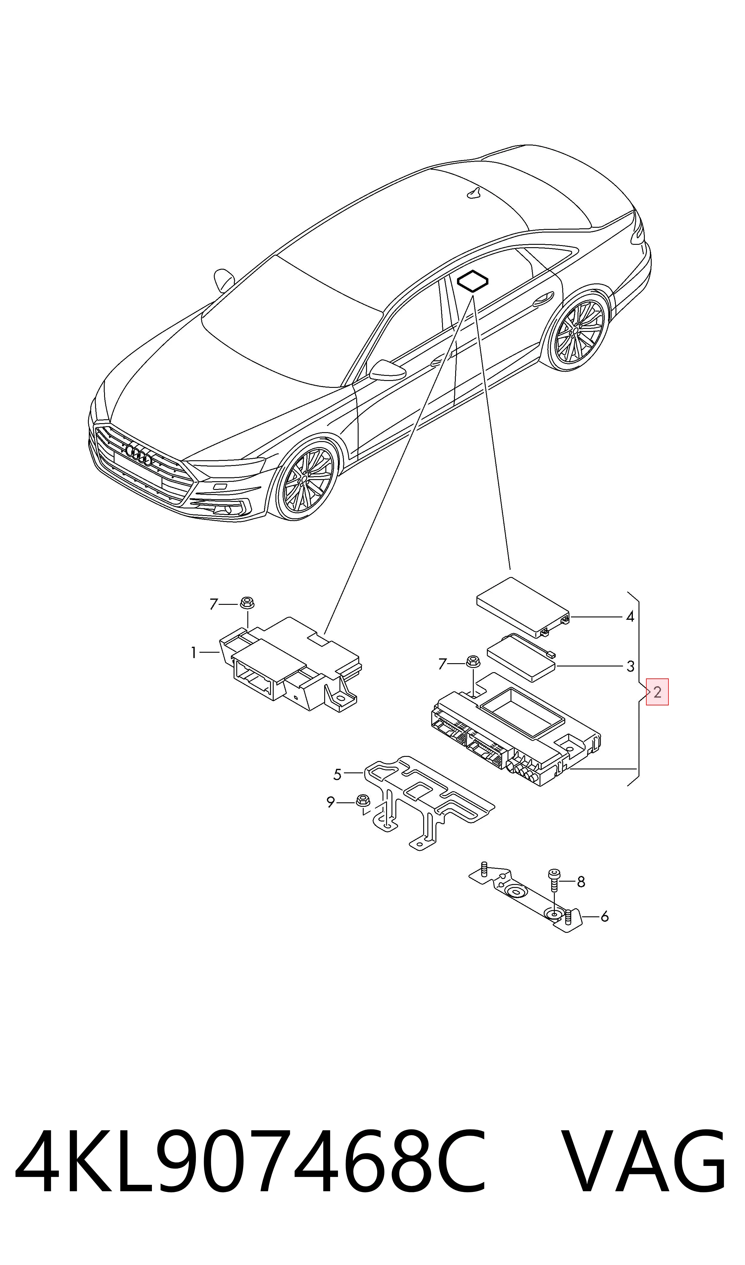 4KL907468C VAG Módulo de interfaz de diagnóstico