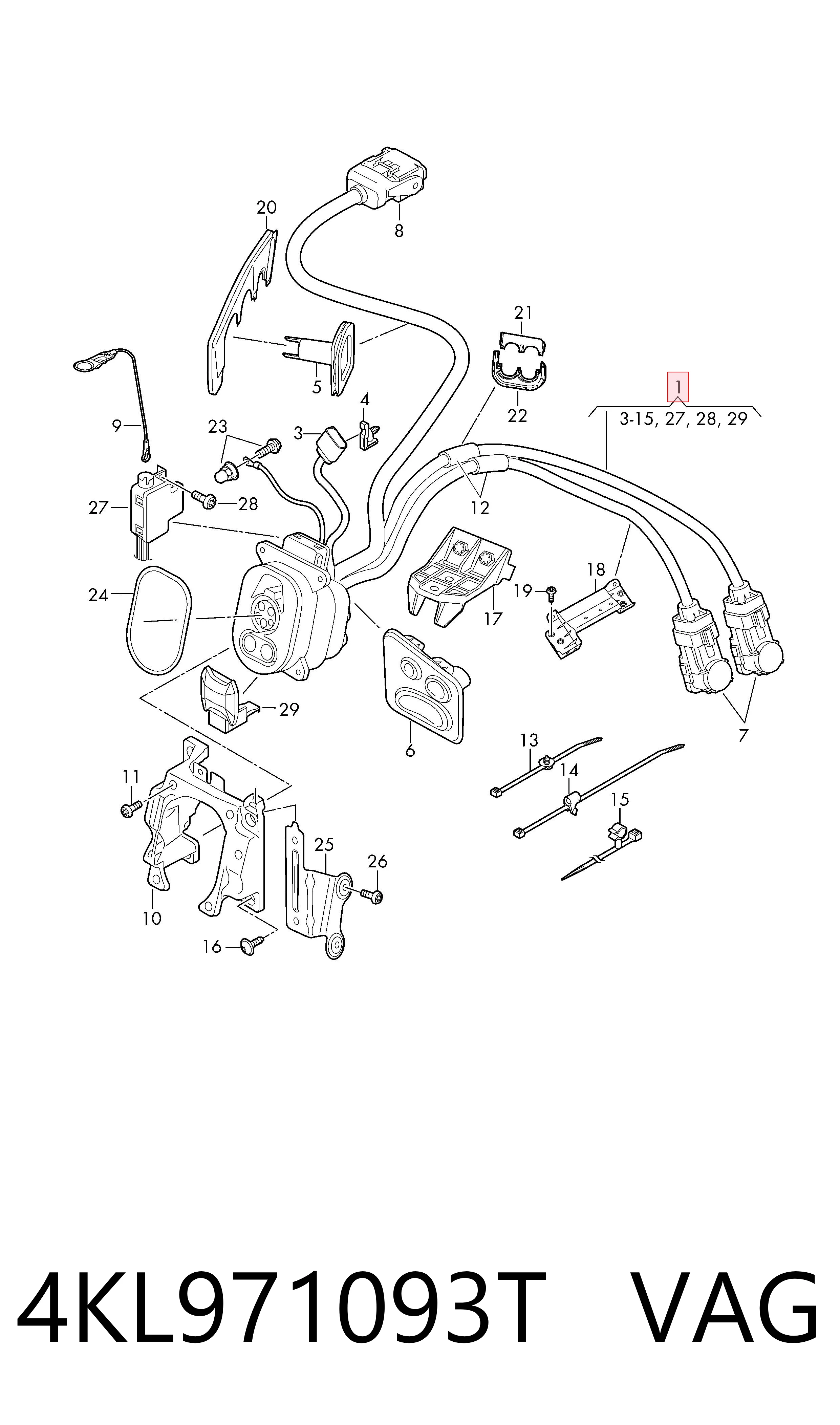 4KL971093T VAG Cable de carga para vehículo eléctrico
