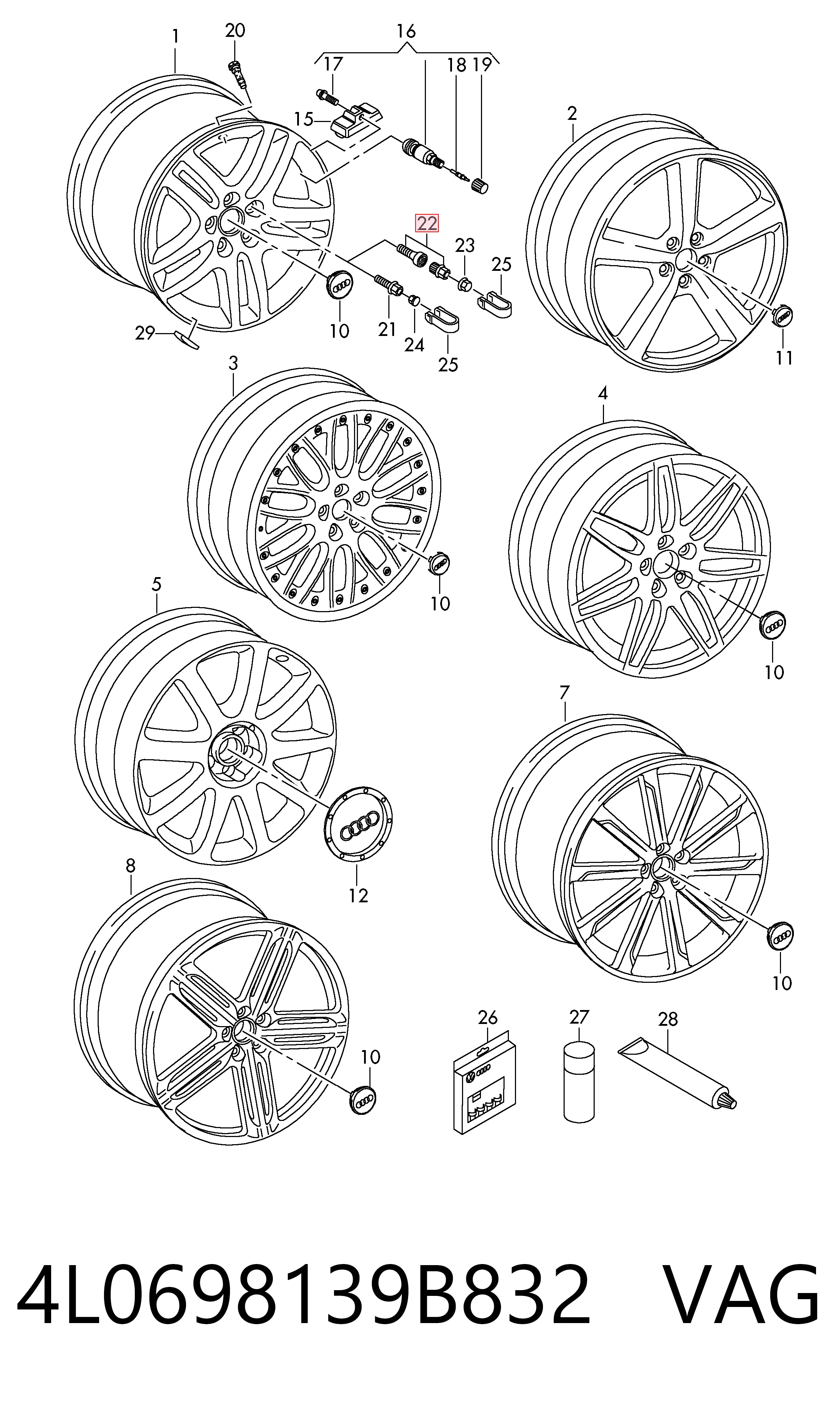4L0698139B832 VAG