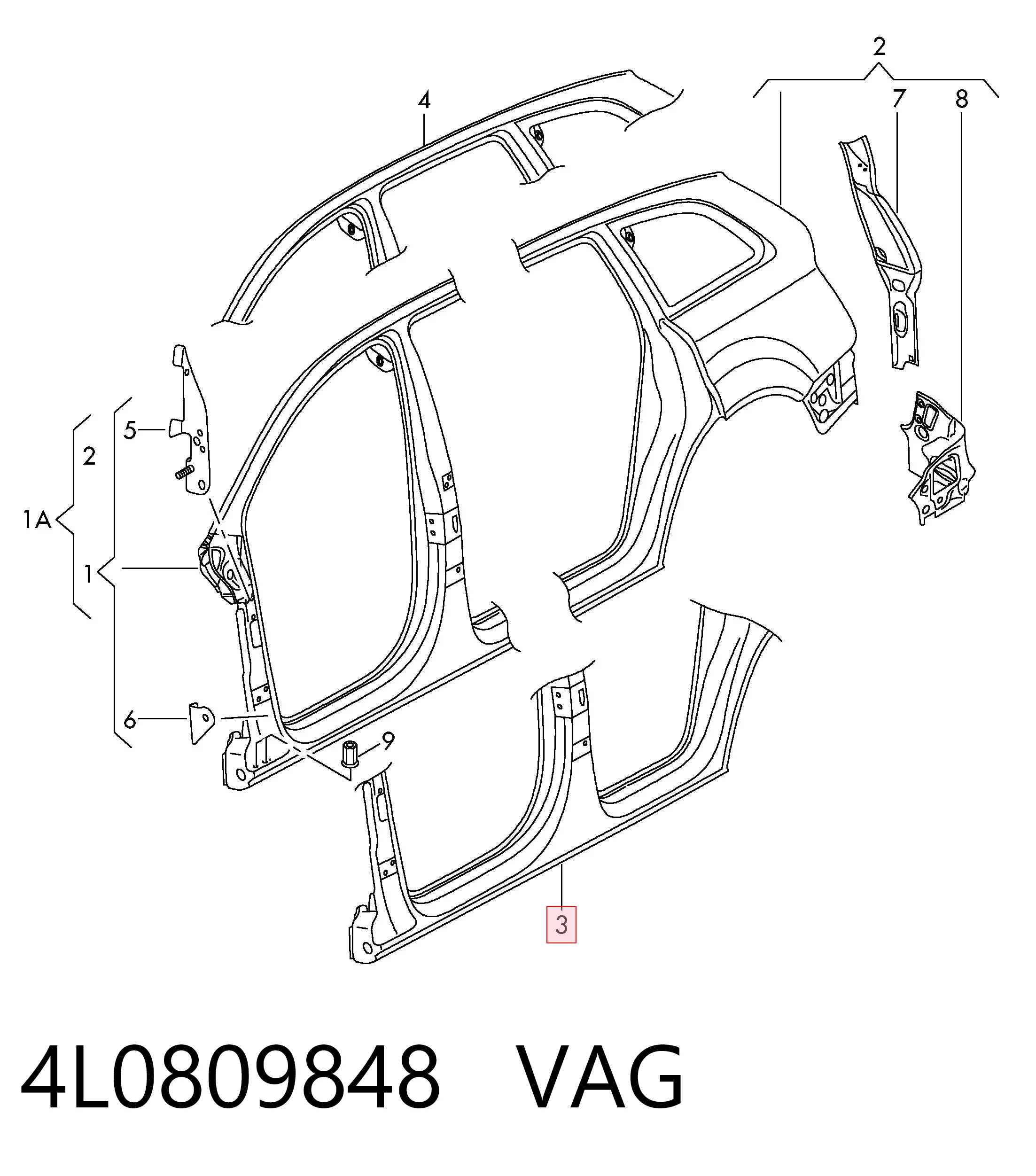 Comprar Umbral exterior derecho Audi Q7 4LB a bajo precio