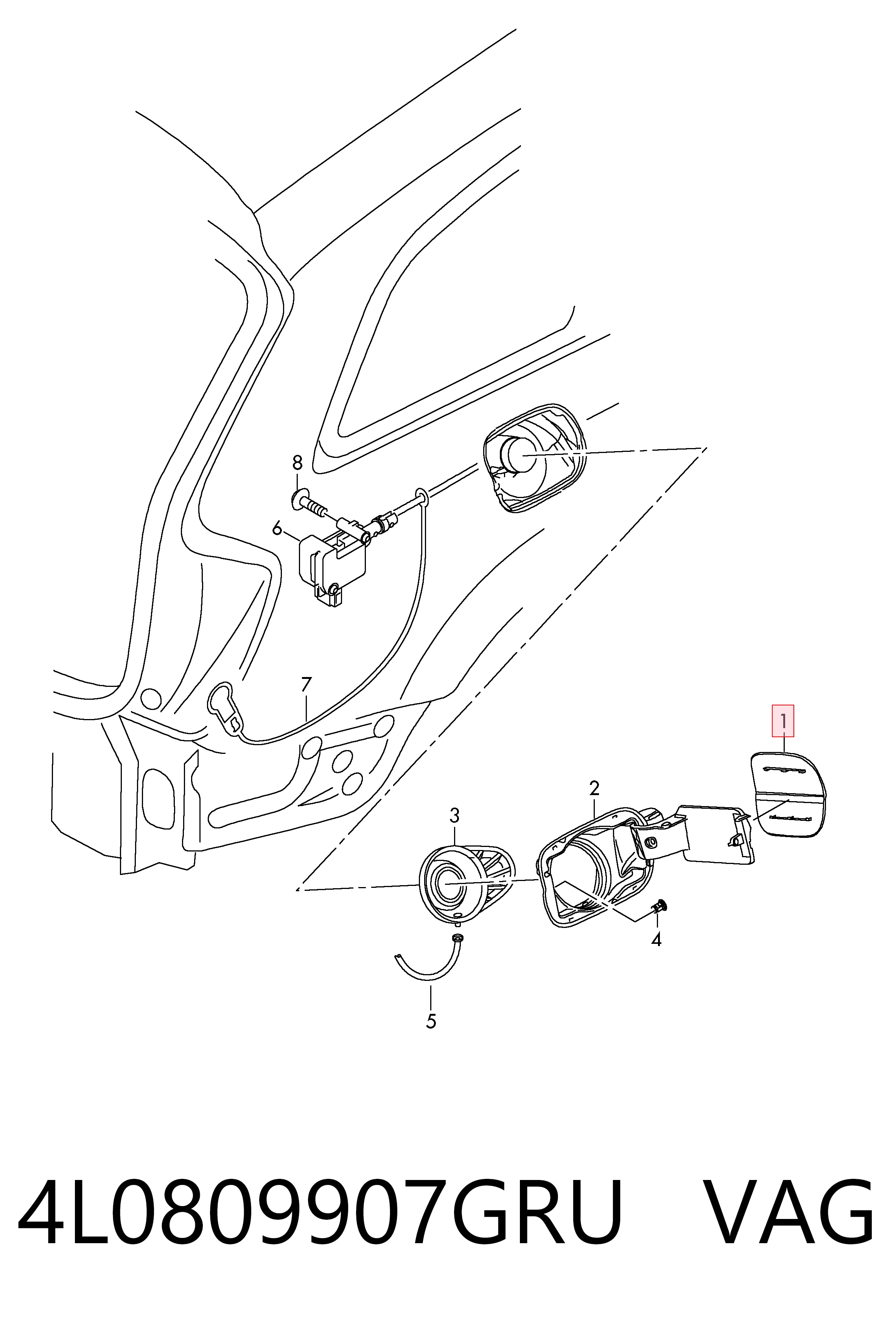 4L0809907GRU VAG Tapa tanque combustible