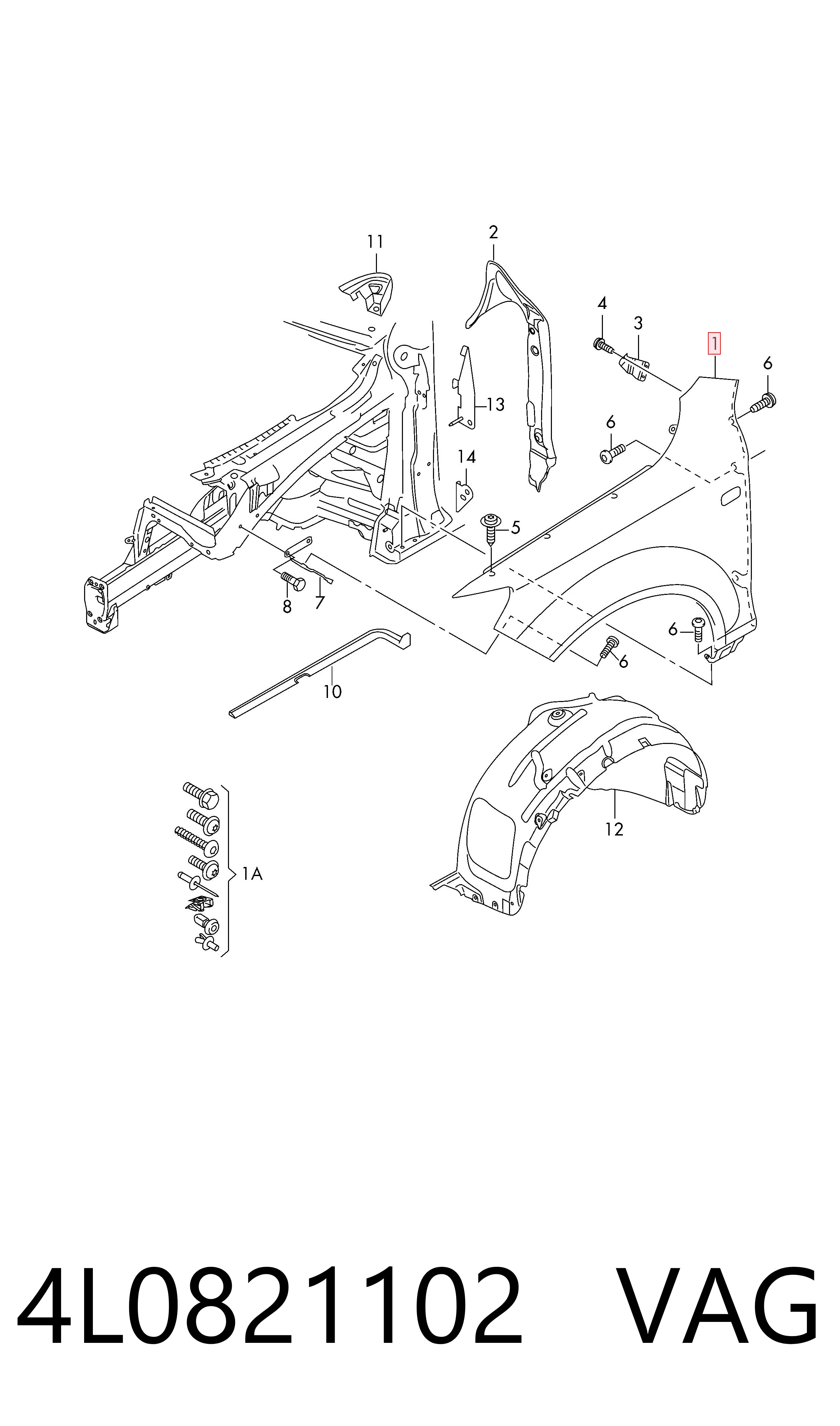 Guardabarros delanteros derecho VAG 4L0821102 precio, desde 191,25 EUR