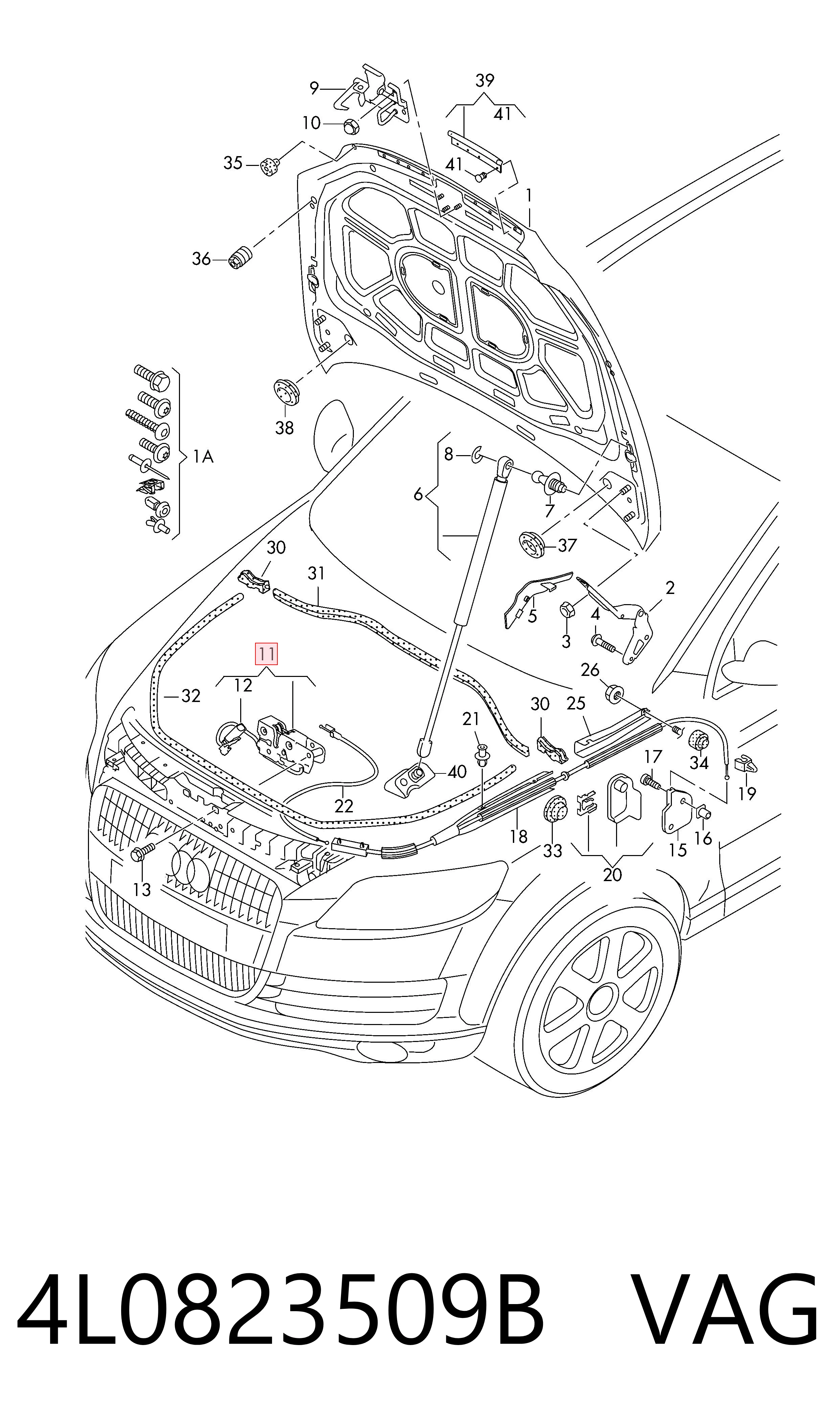 4L0823509B VAG Cerradura de Capot