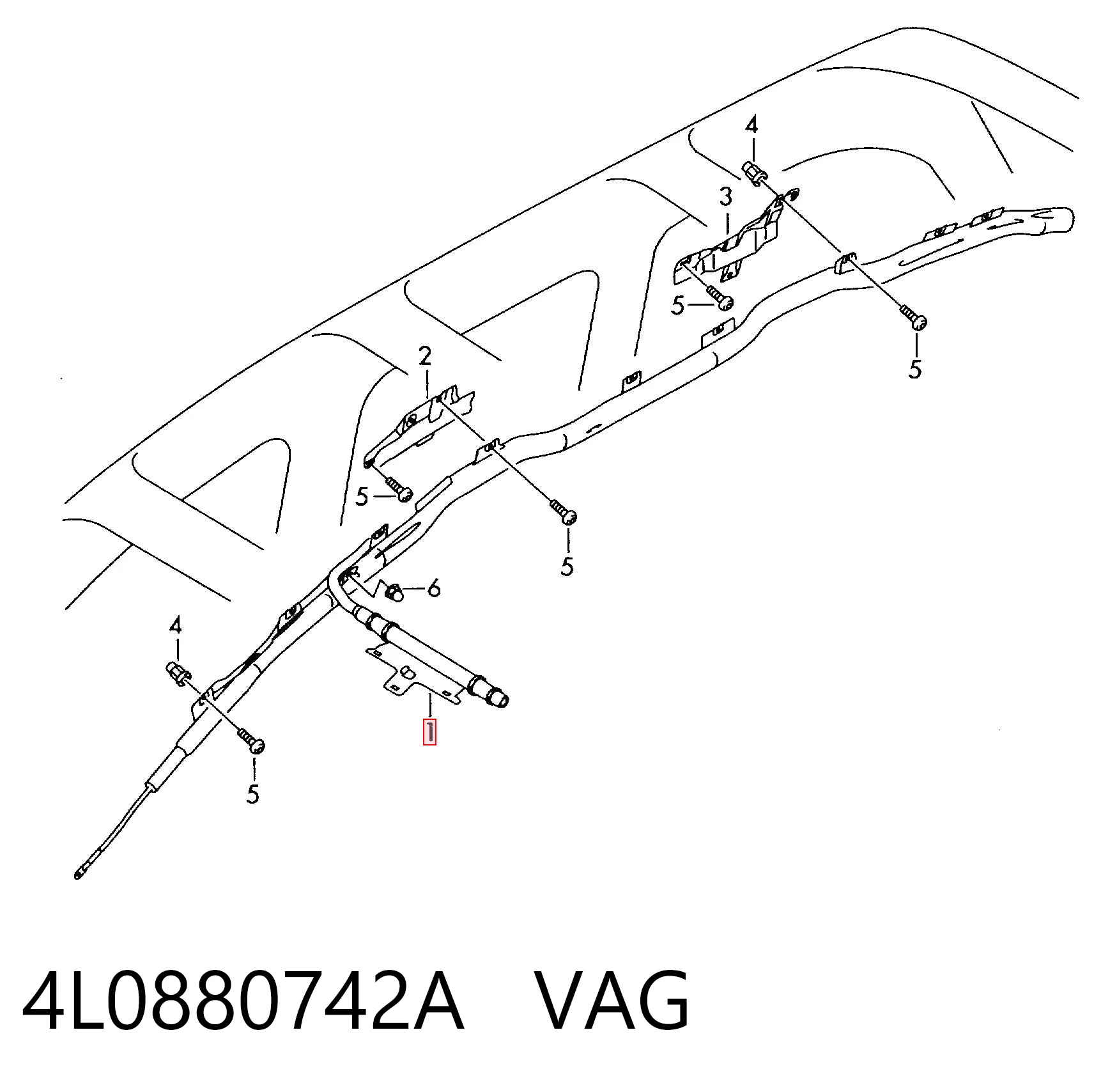 4L0880742A VAG Airbag de cortina lateral derecha