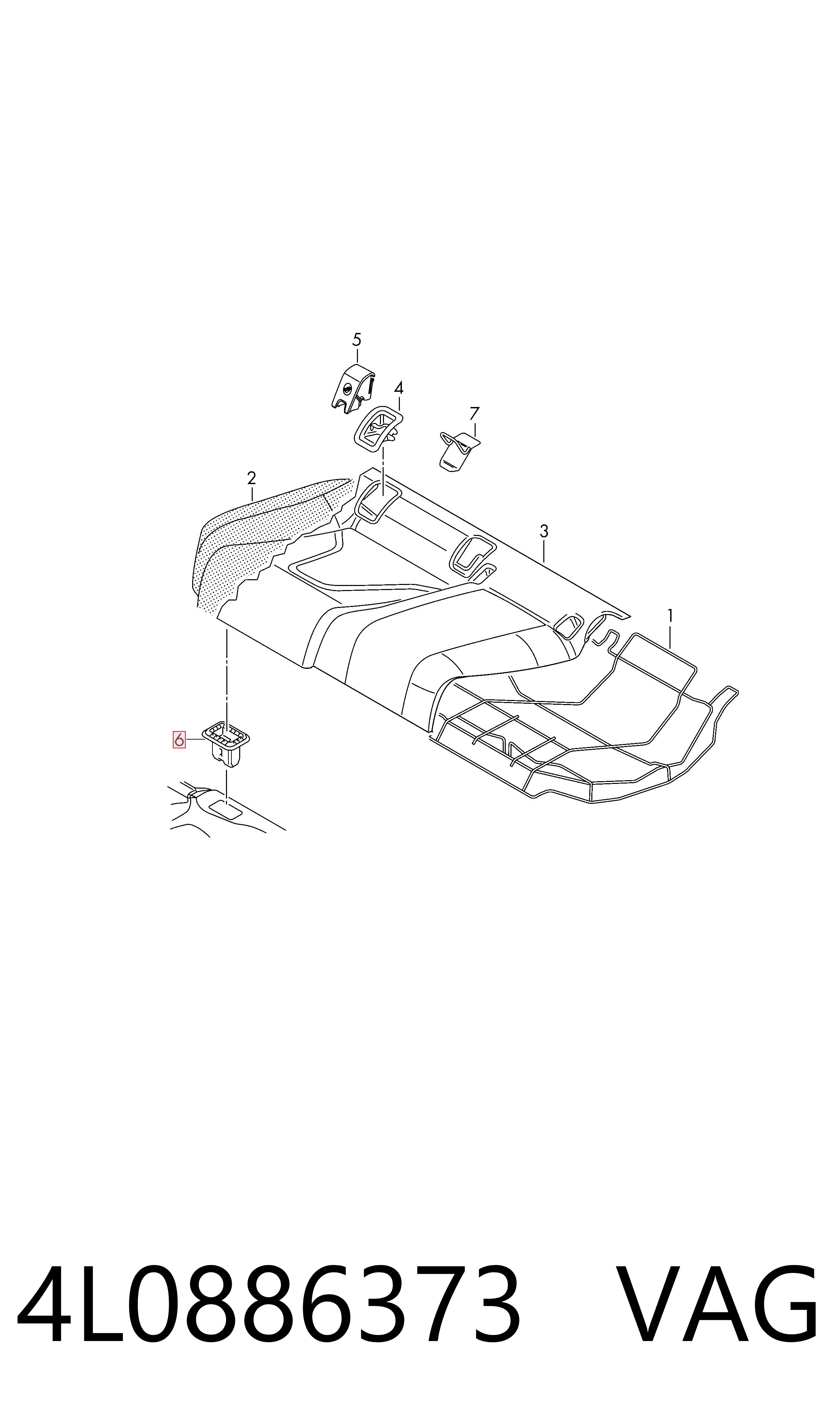 4L0886373 VAG Fijador de asiento trasero