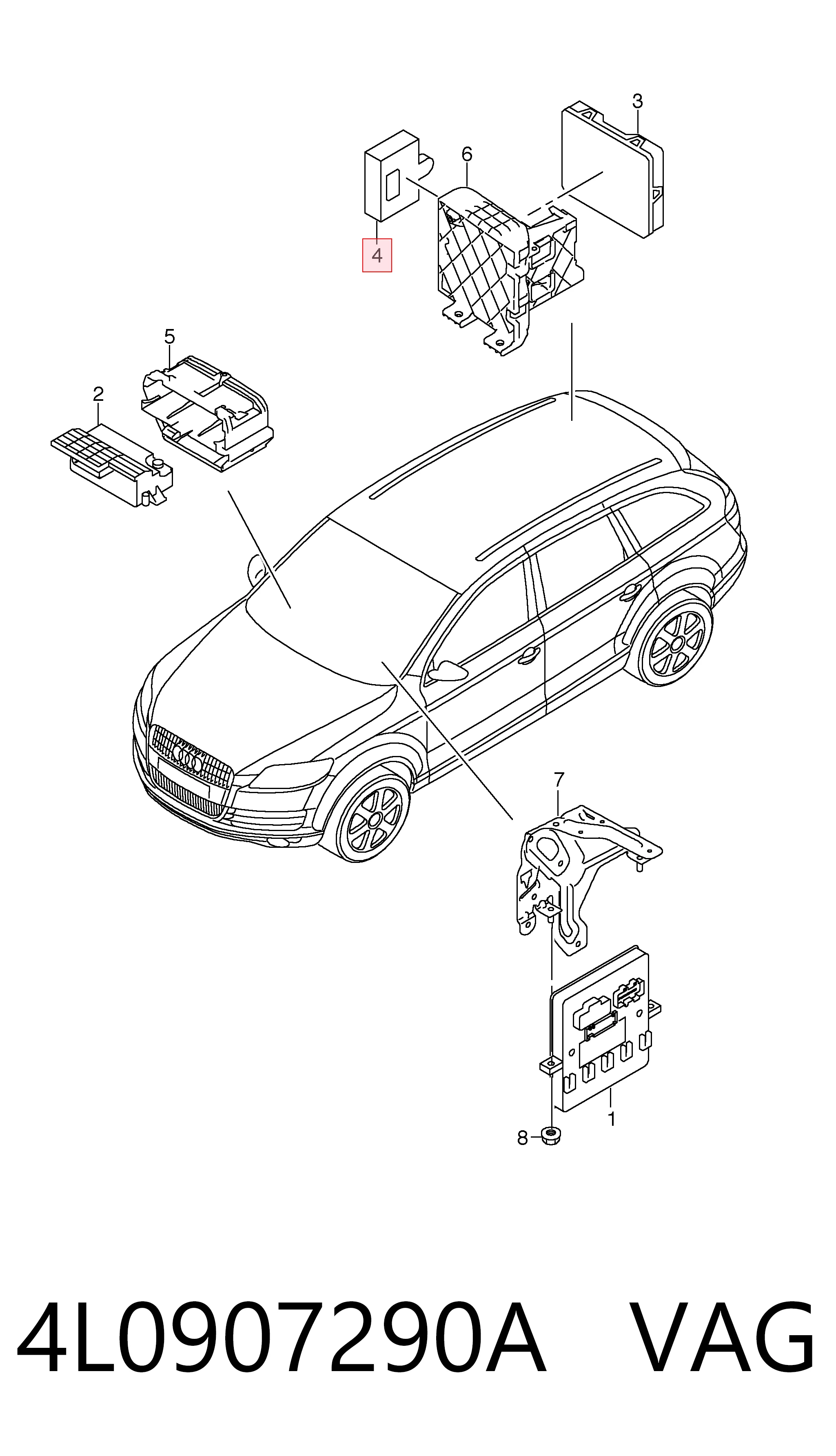 Módulo de confort para Audi Q7  4LB