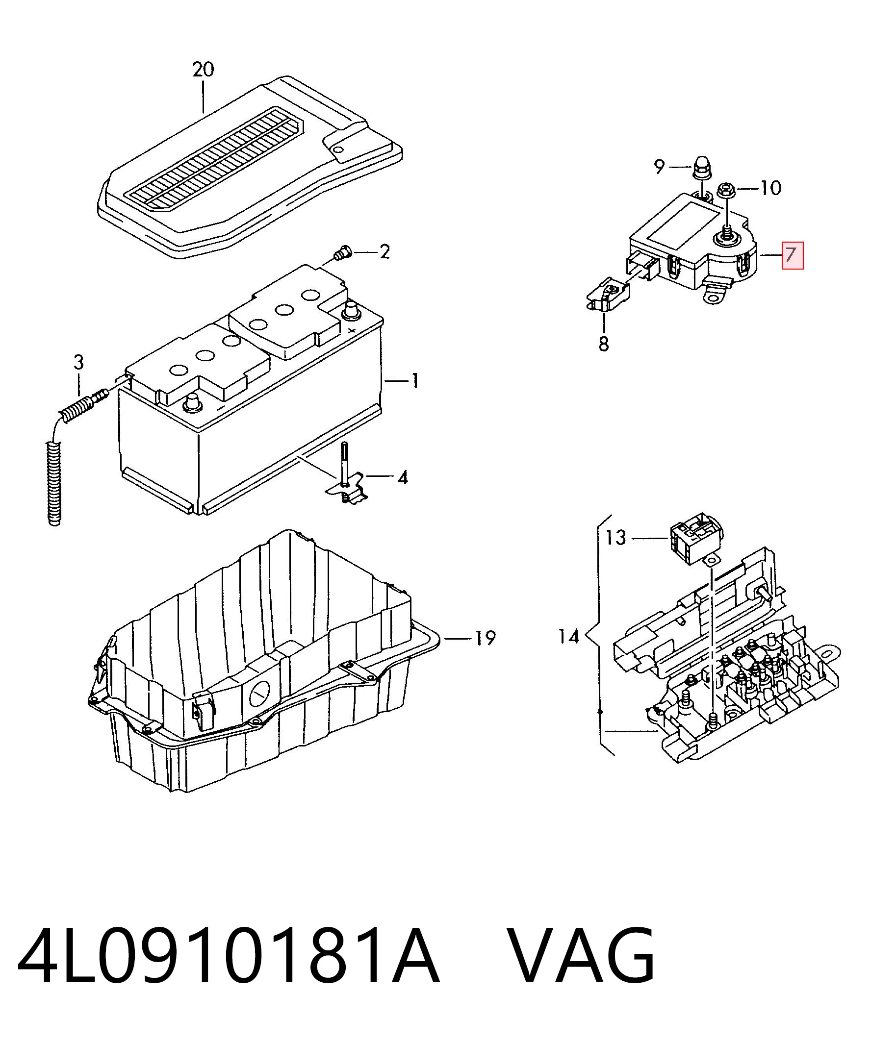 4L0910181A VAG Relé de control de carga de batería