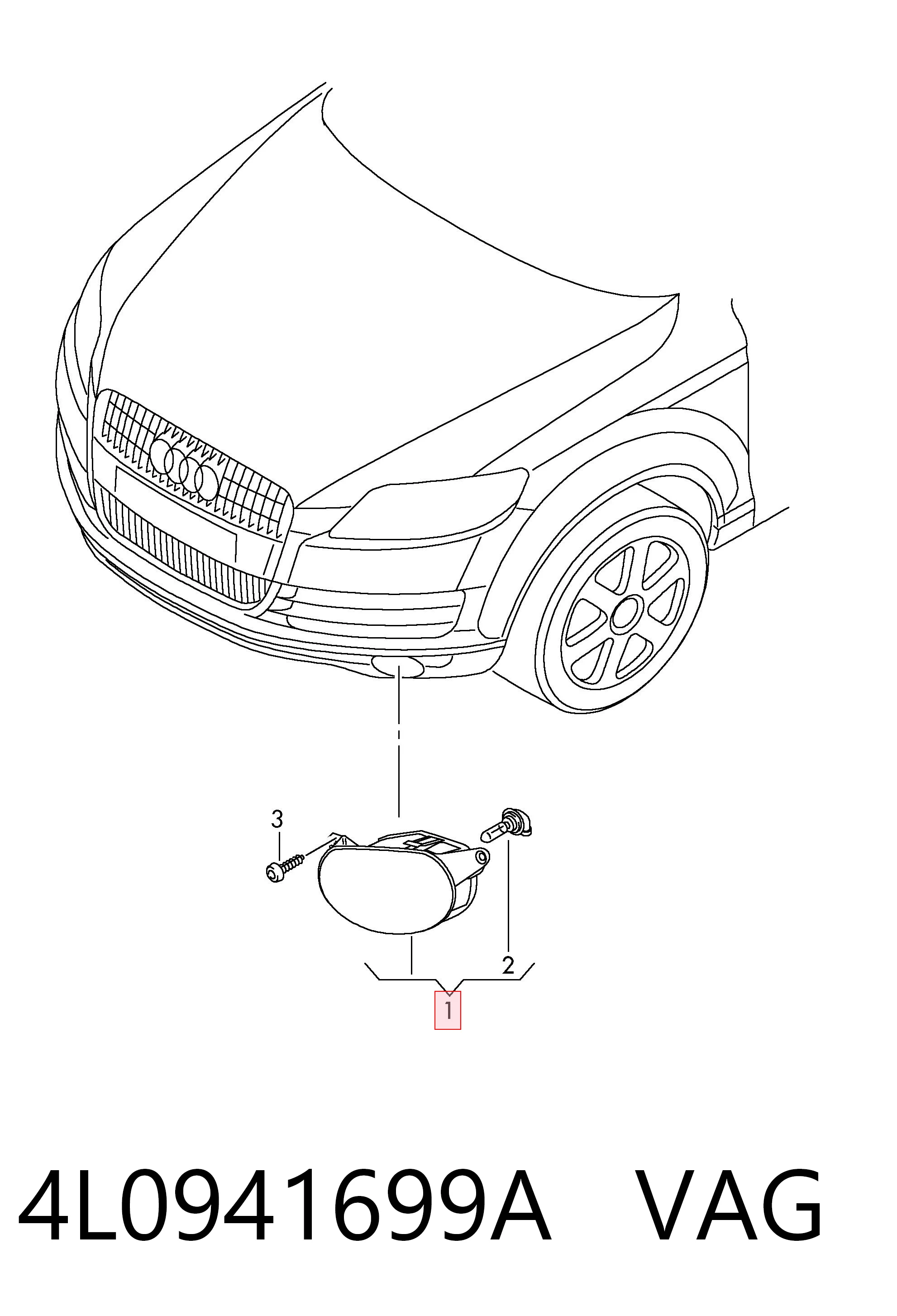 4L0941699A VAG Luz antiniebla izquierda