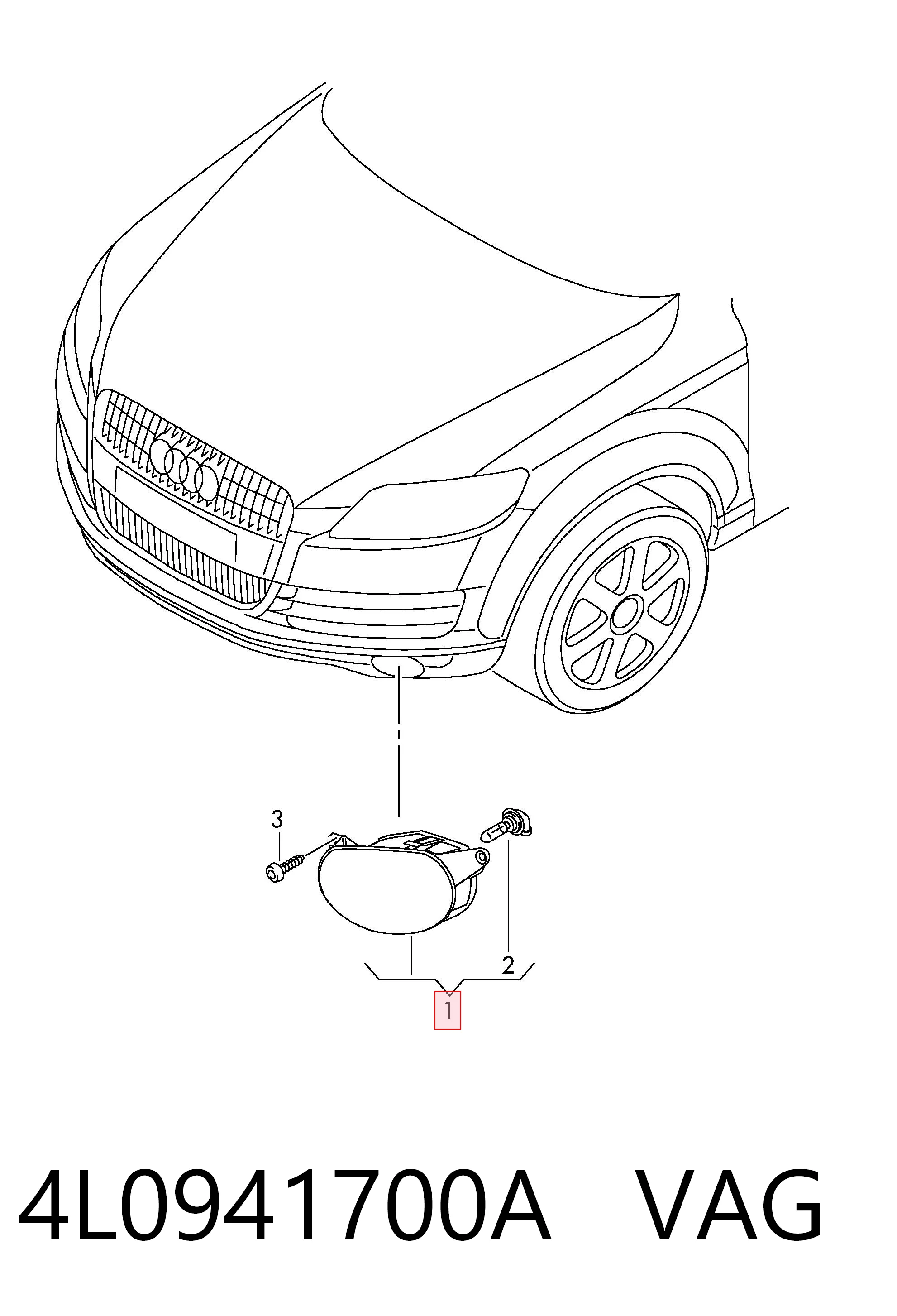 4L0941700A VAG Faro antiniebla derecho