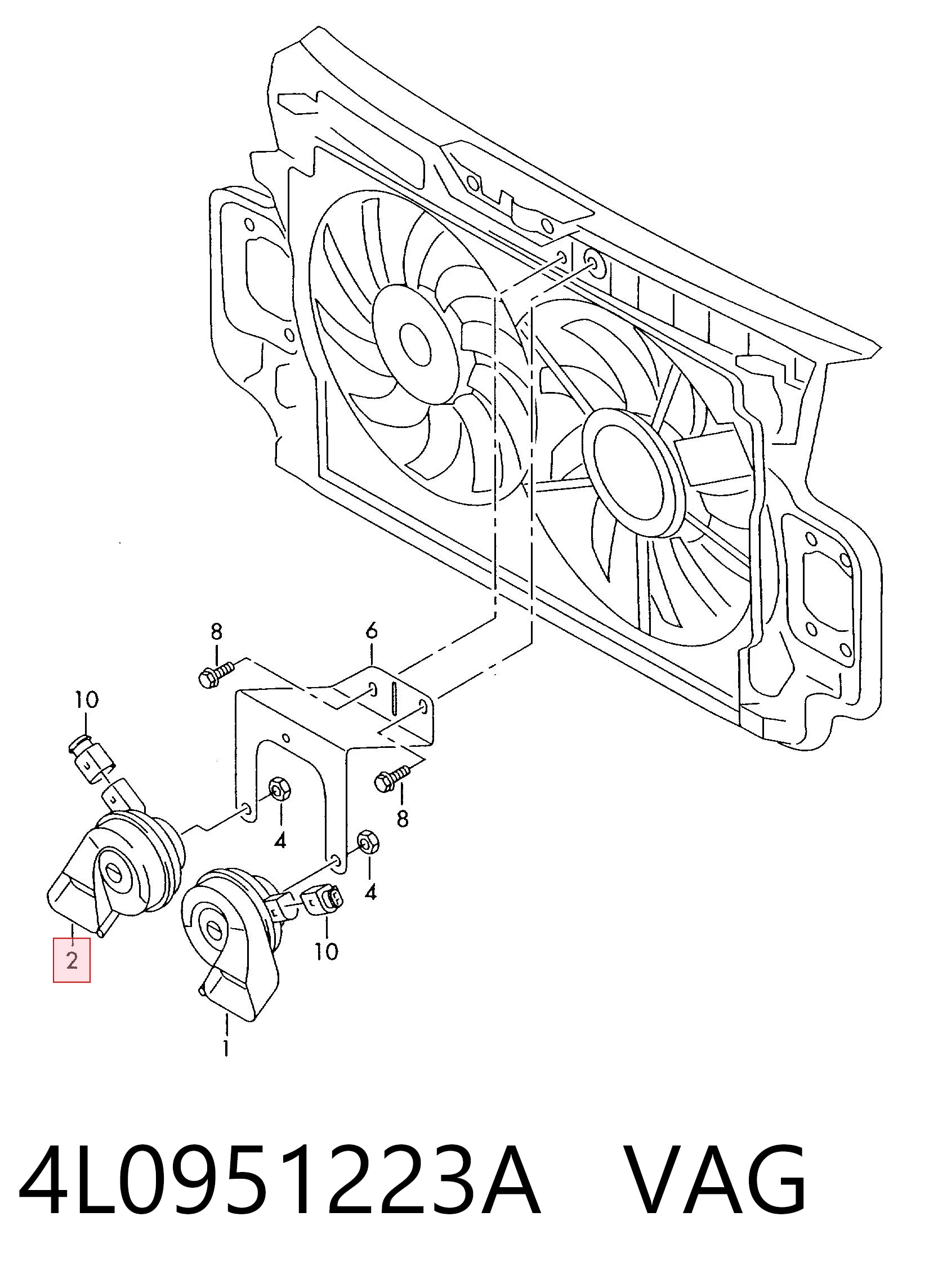 4L0951223A VAG Claxon