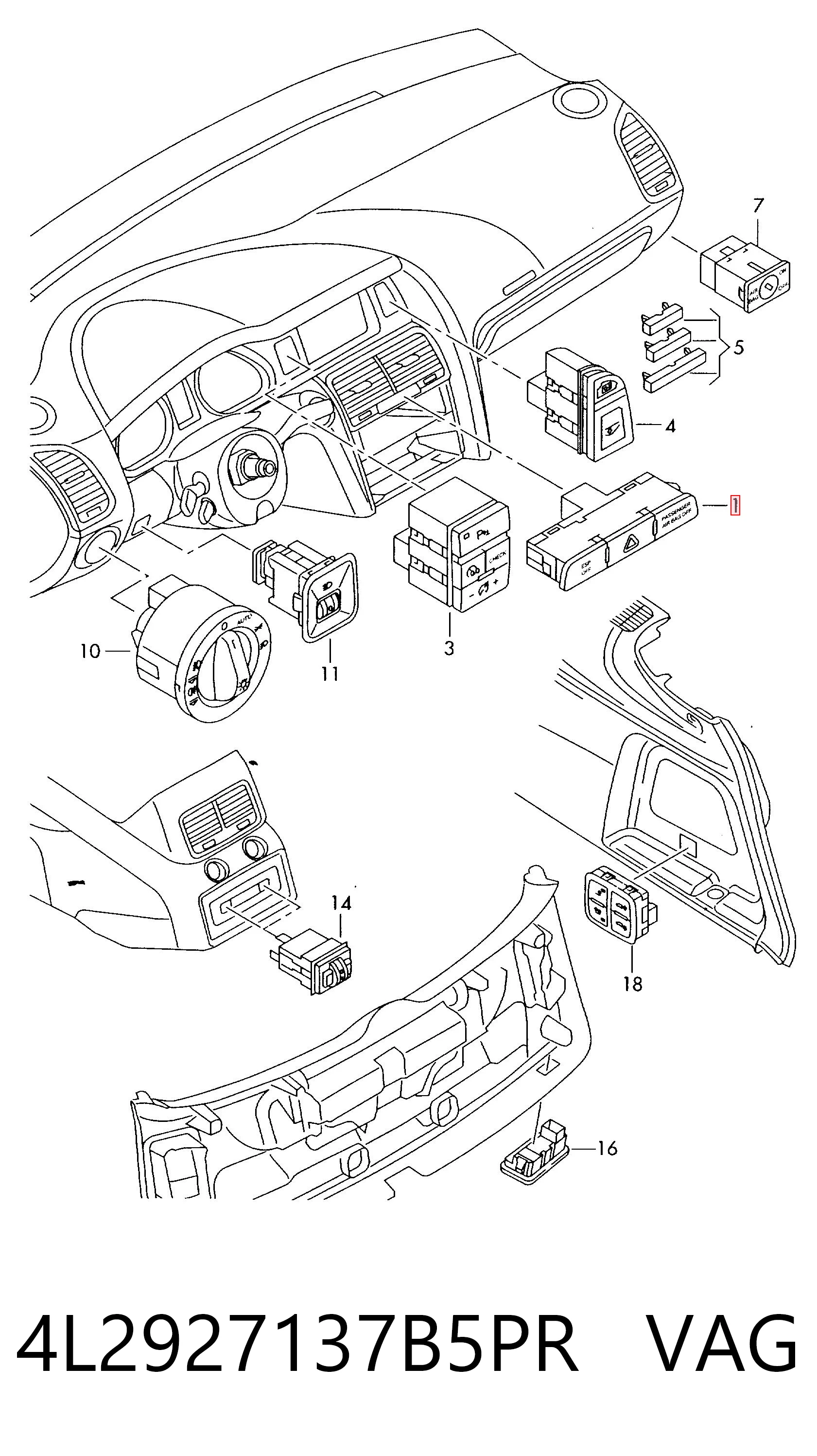 Comprar Botón de emergencia Audi Q7  4LB a bajo precio