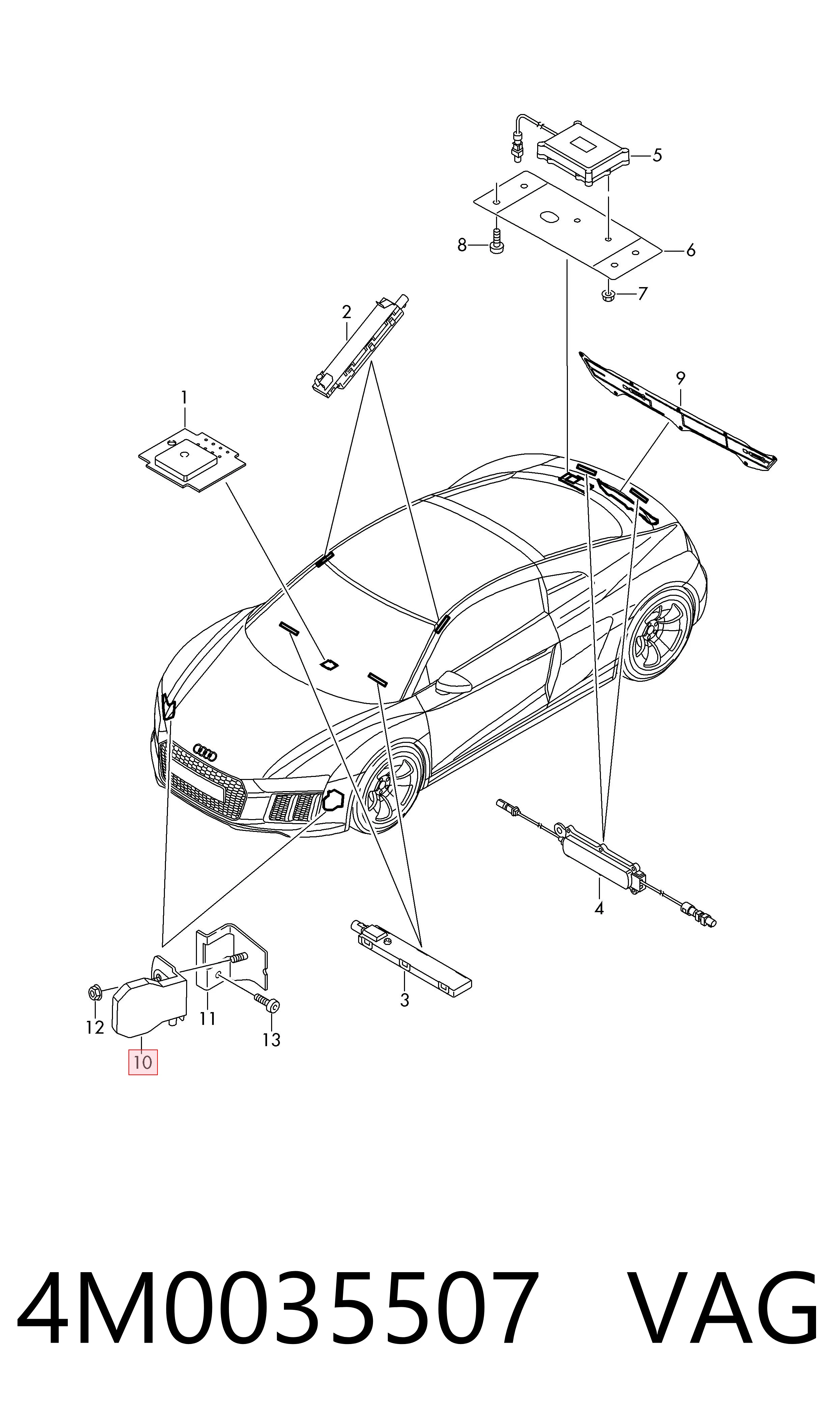 Antena Audi Q7 SUV (4MB, 4MG, 4MQ) (2015 - 2026) precio, desde 34,85 EUR