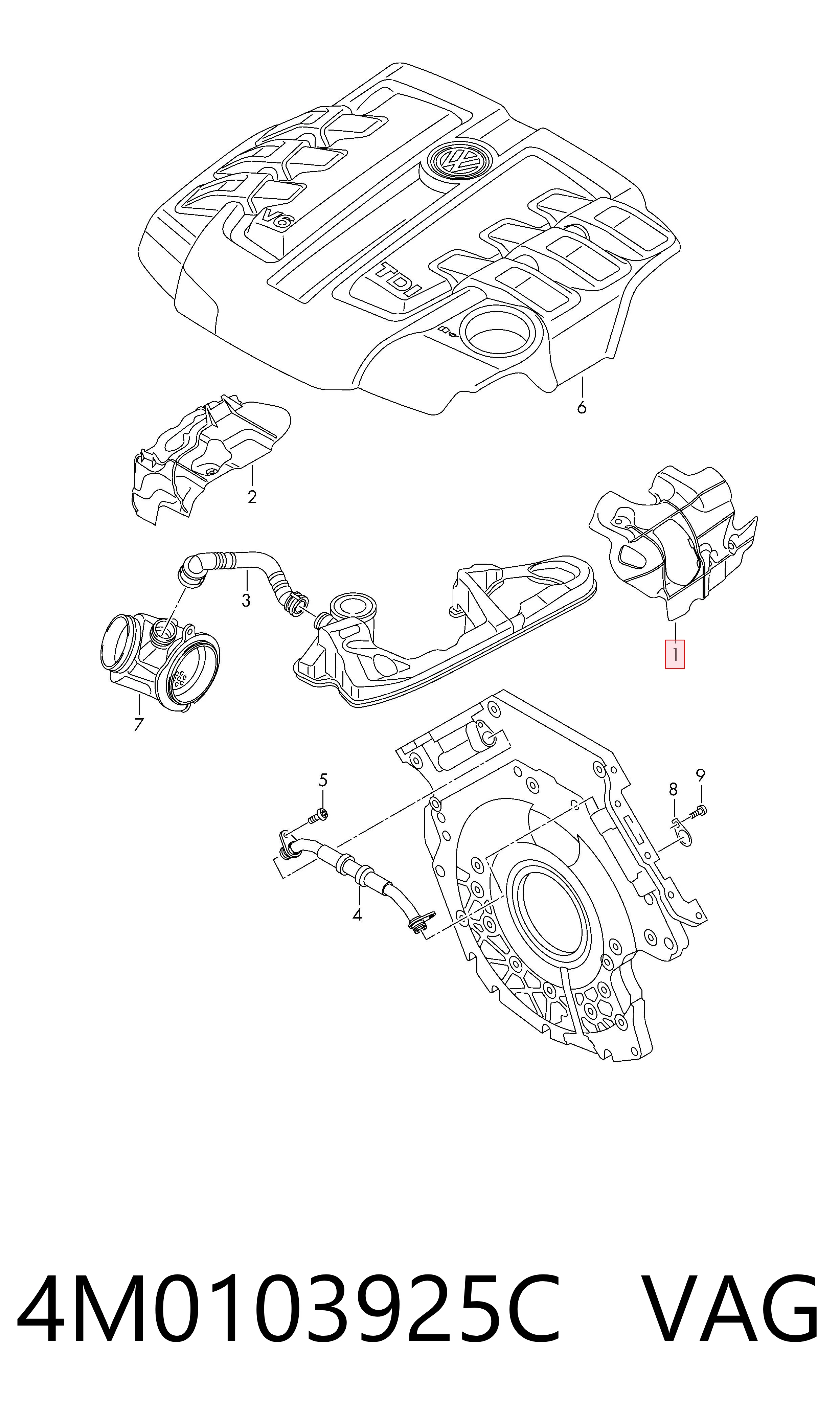 Comprar Tapa motor Audi Q7  4MB, 4MG, 4MQ