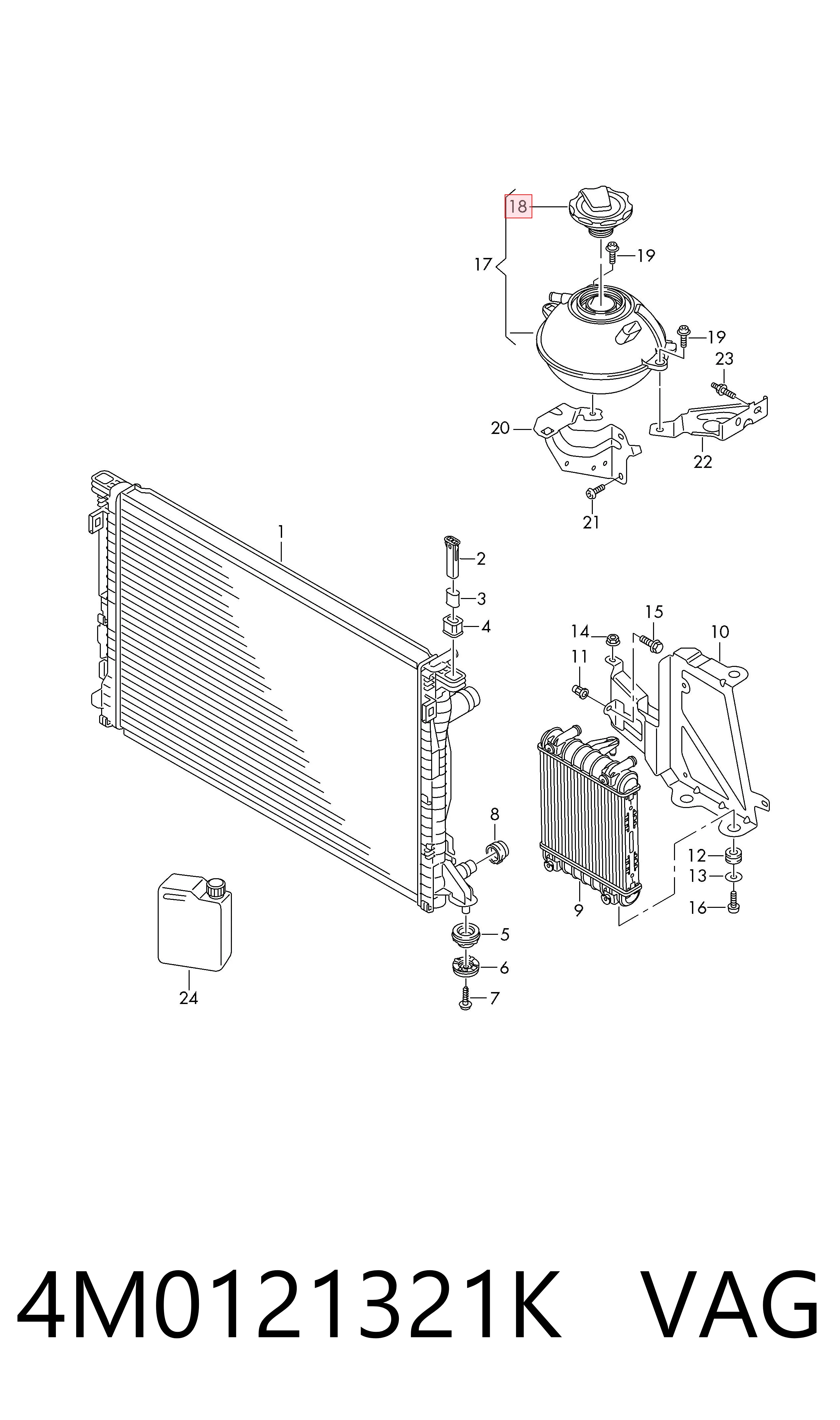 Tapon liquido refrigerante VAG 4M0121321K precio, desde 20,49 EUR