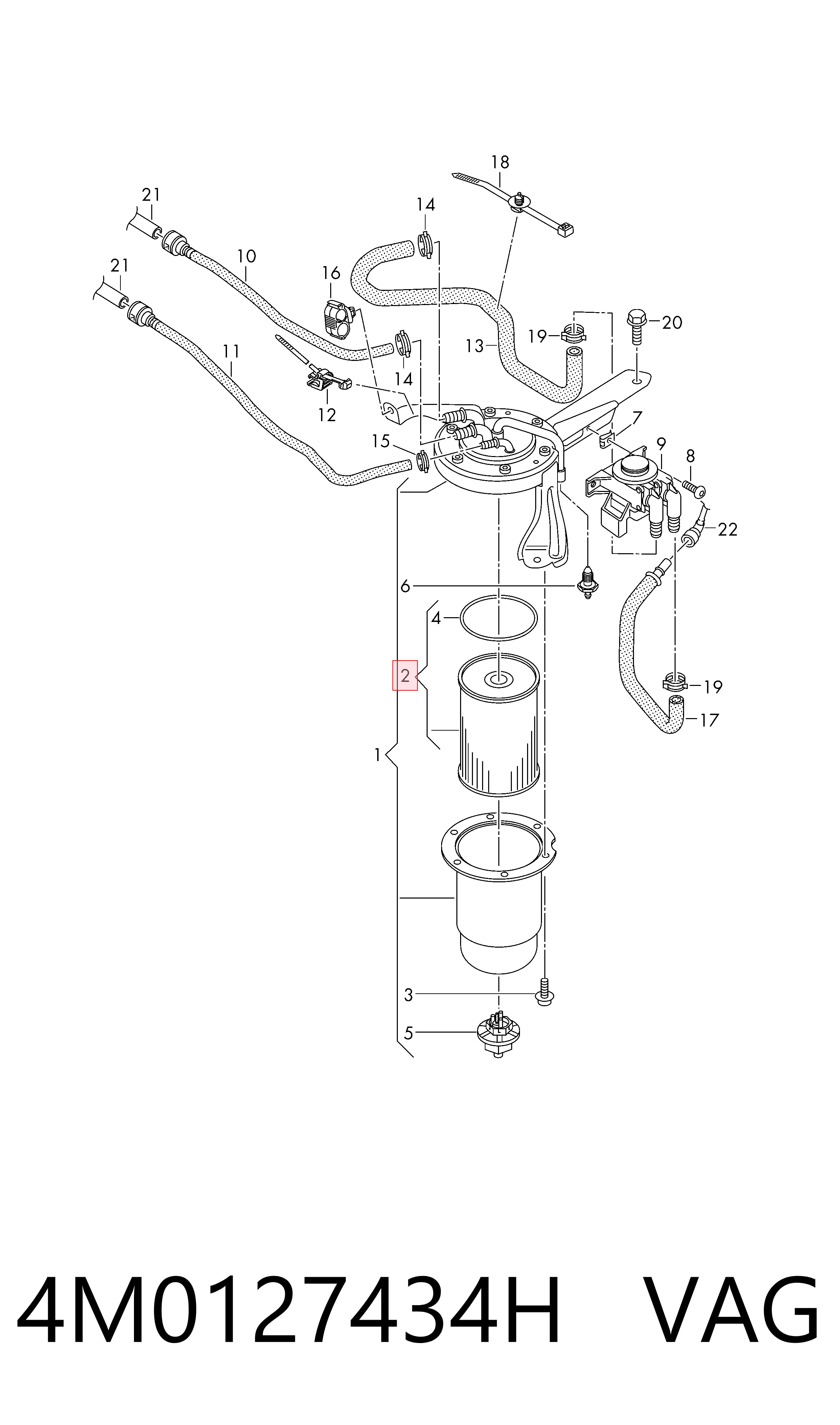 Filtro de gasoil VAG 4M0127434H