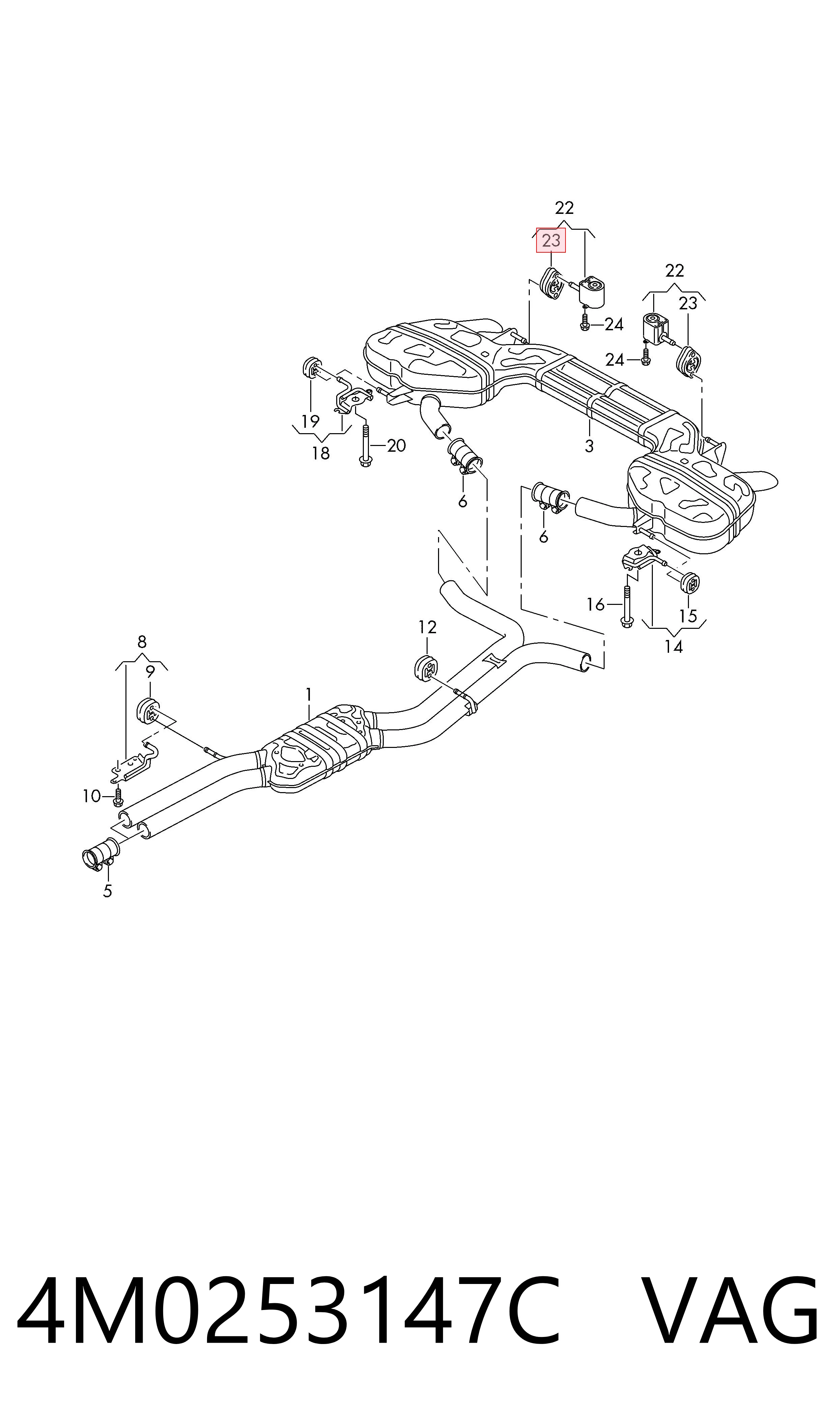 4M0253147C VAG Soporte de escape