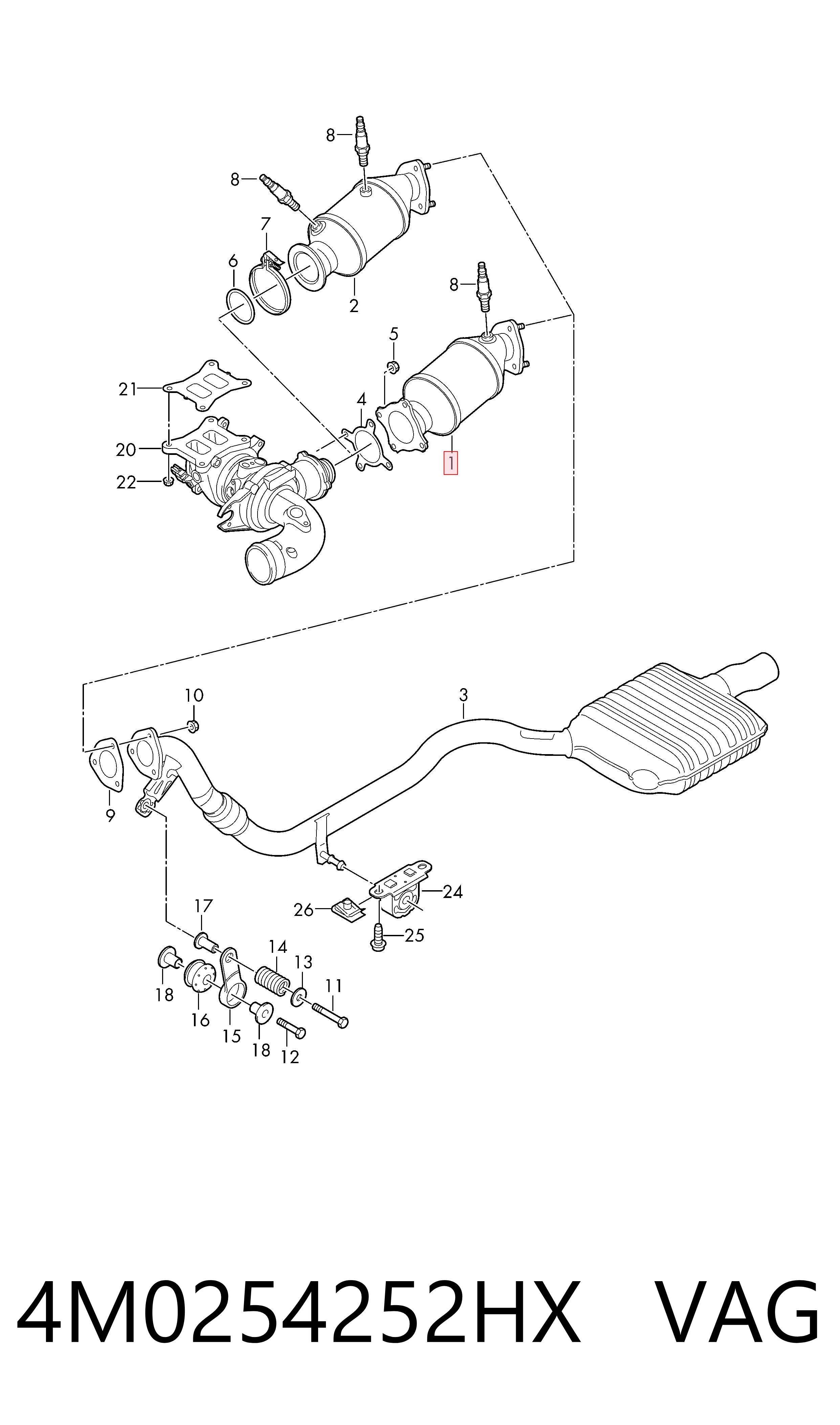 Catalizador para Audi Q7 4MB, 4MG, 4MQ