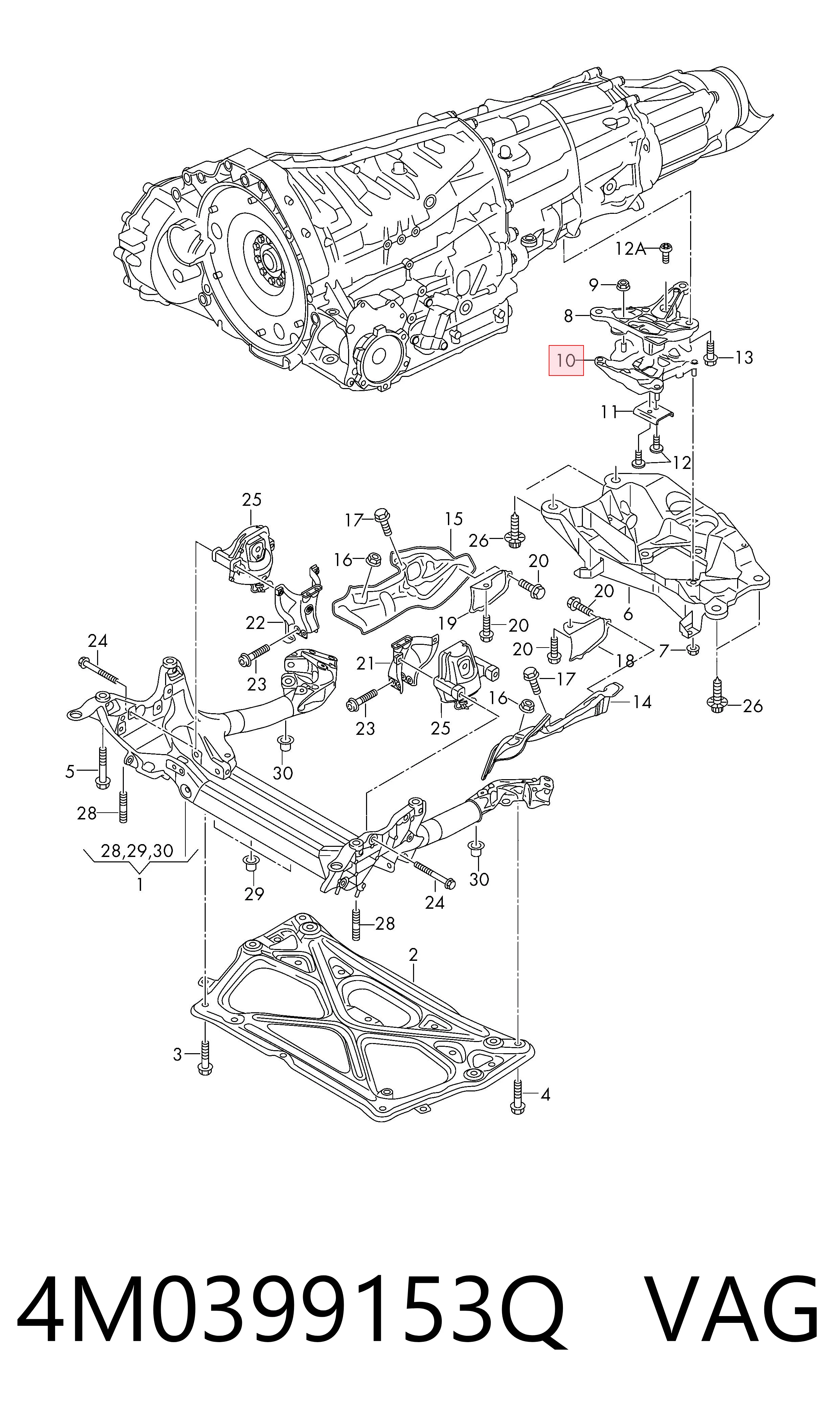 4M0399153Q VAG Soporte de caja de velocidades