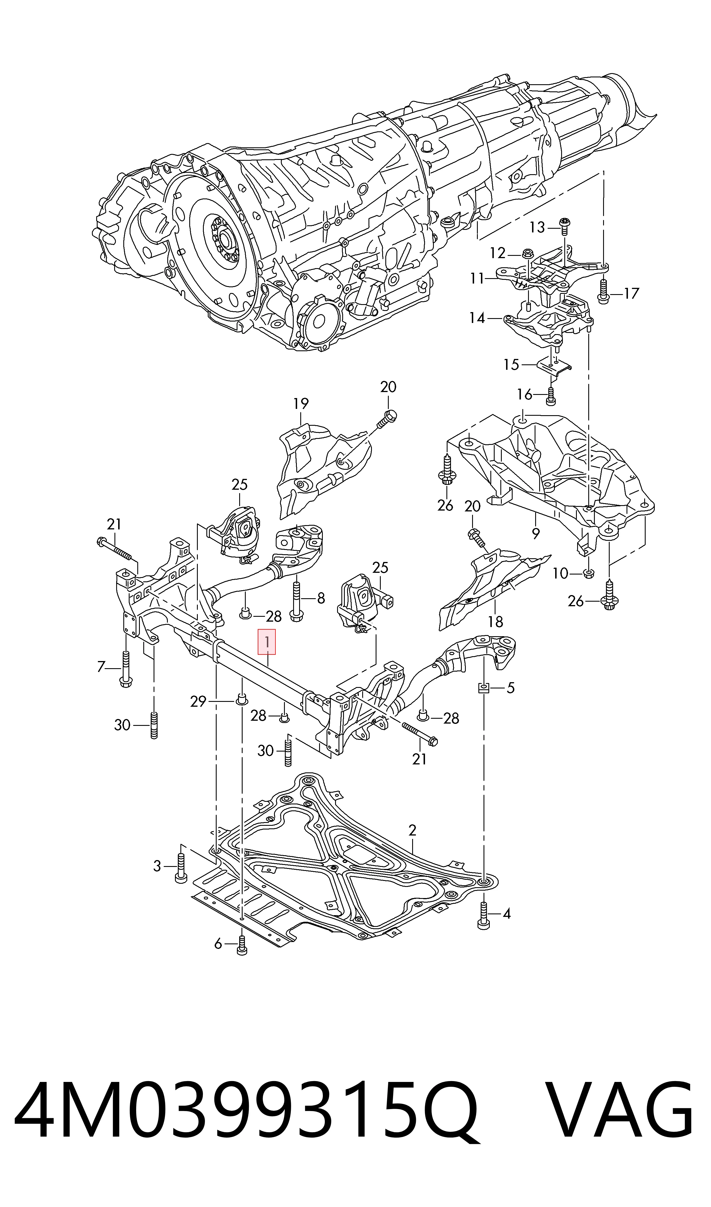 4M0399315Q VAG Subchasis delantero