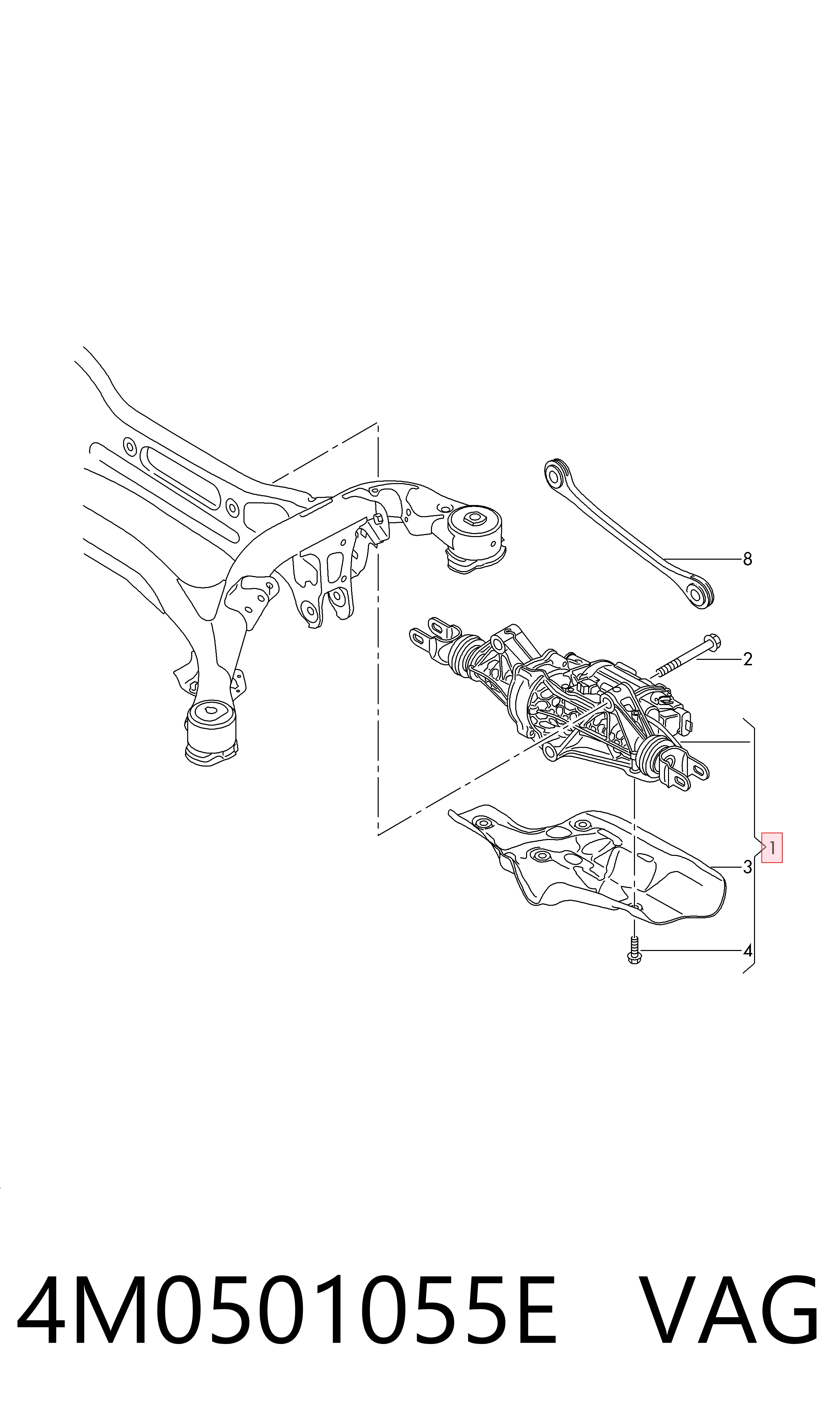 4M0501055E VAG Cremallera caja de direccion