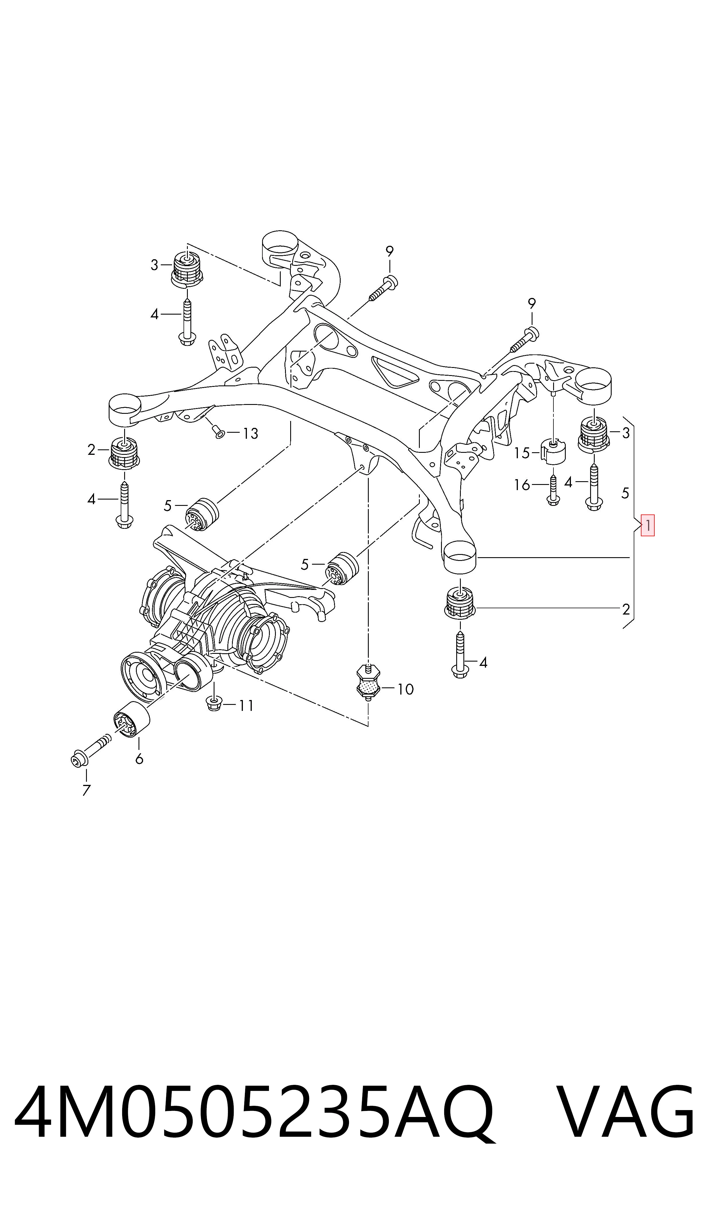Subchasis trasero soporte motor Audi Q7 SUV (4MB, 4MG, 4MQ) (2015 - 2026) precio, desde 577,90 EUR