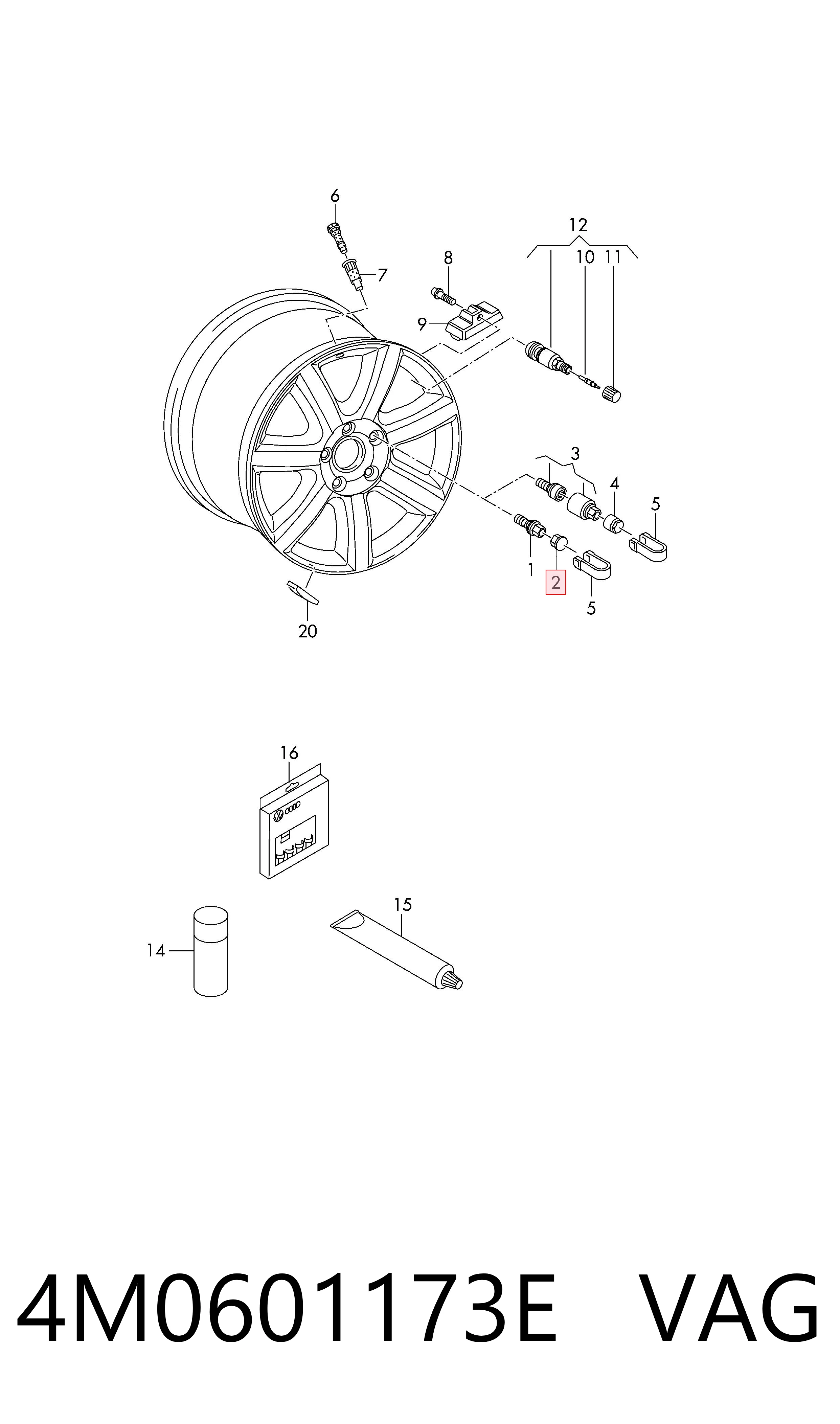 4M0601173E VAG Tapón de tuerca de rueda