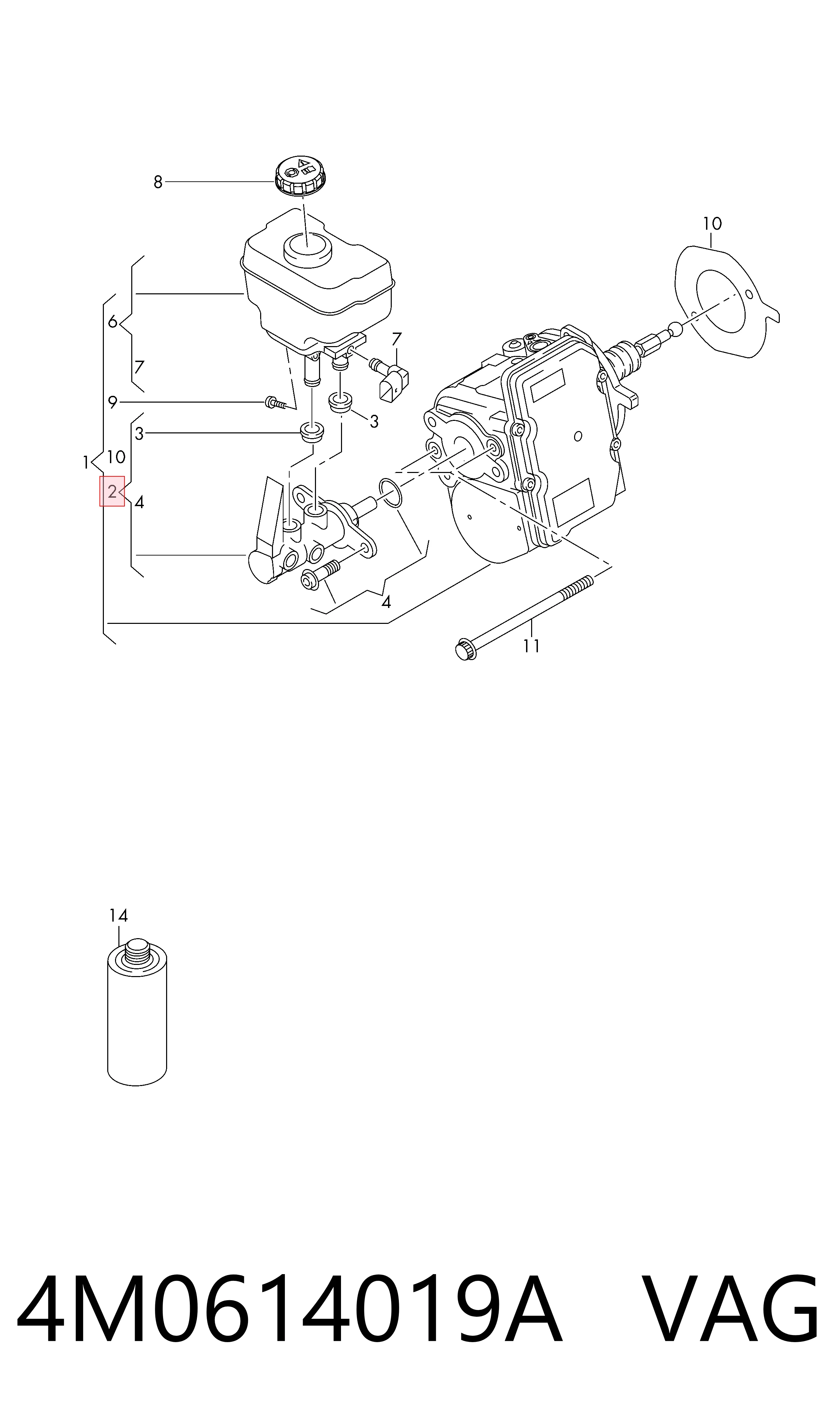 Comprar Cilindro principal de freno Audi Q7  4MB, 4MG, 4MQ a bajo precio