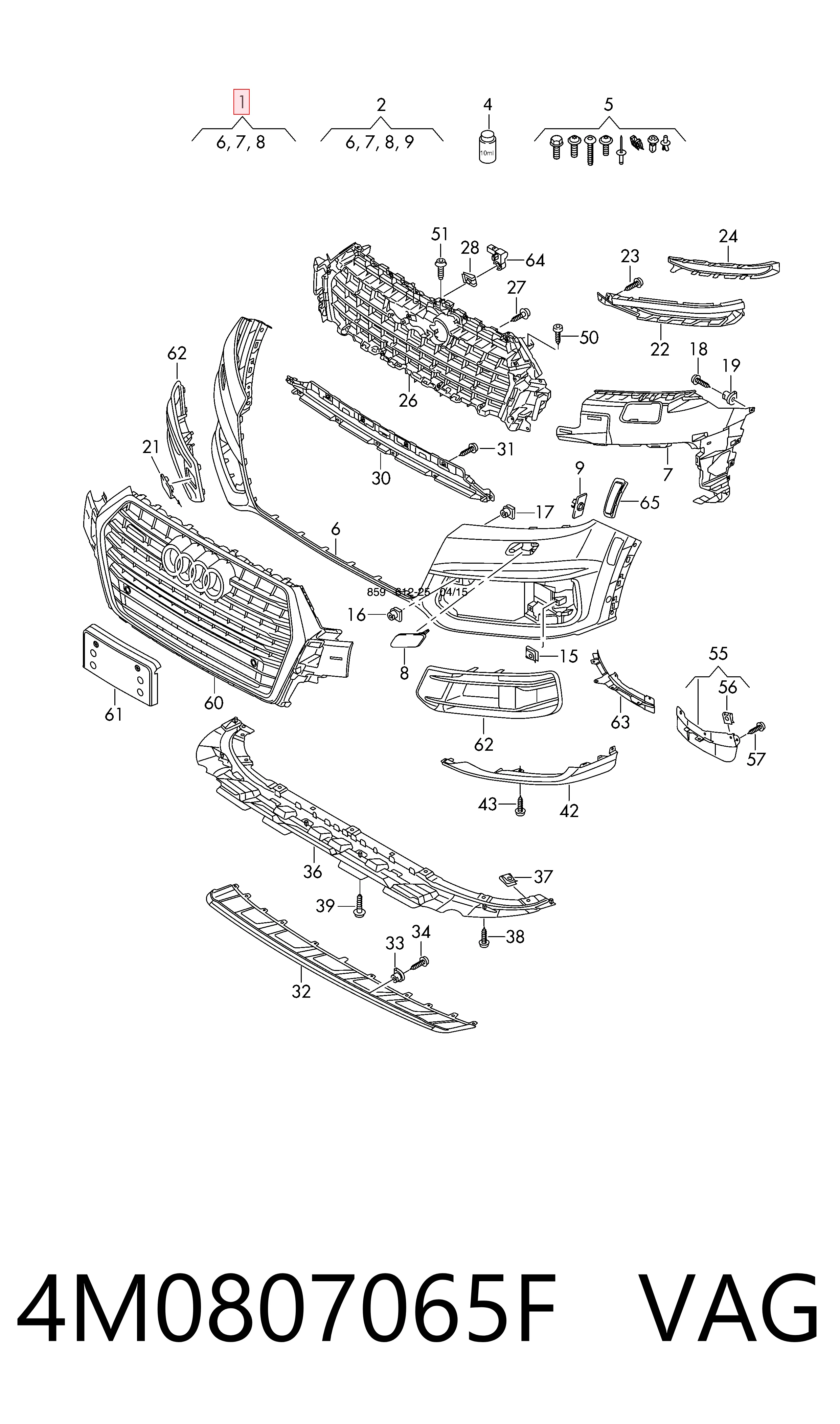 4M0807065F VAG Paragolpes delantero
