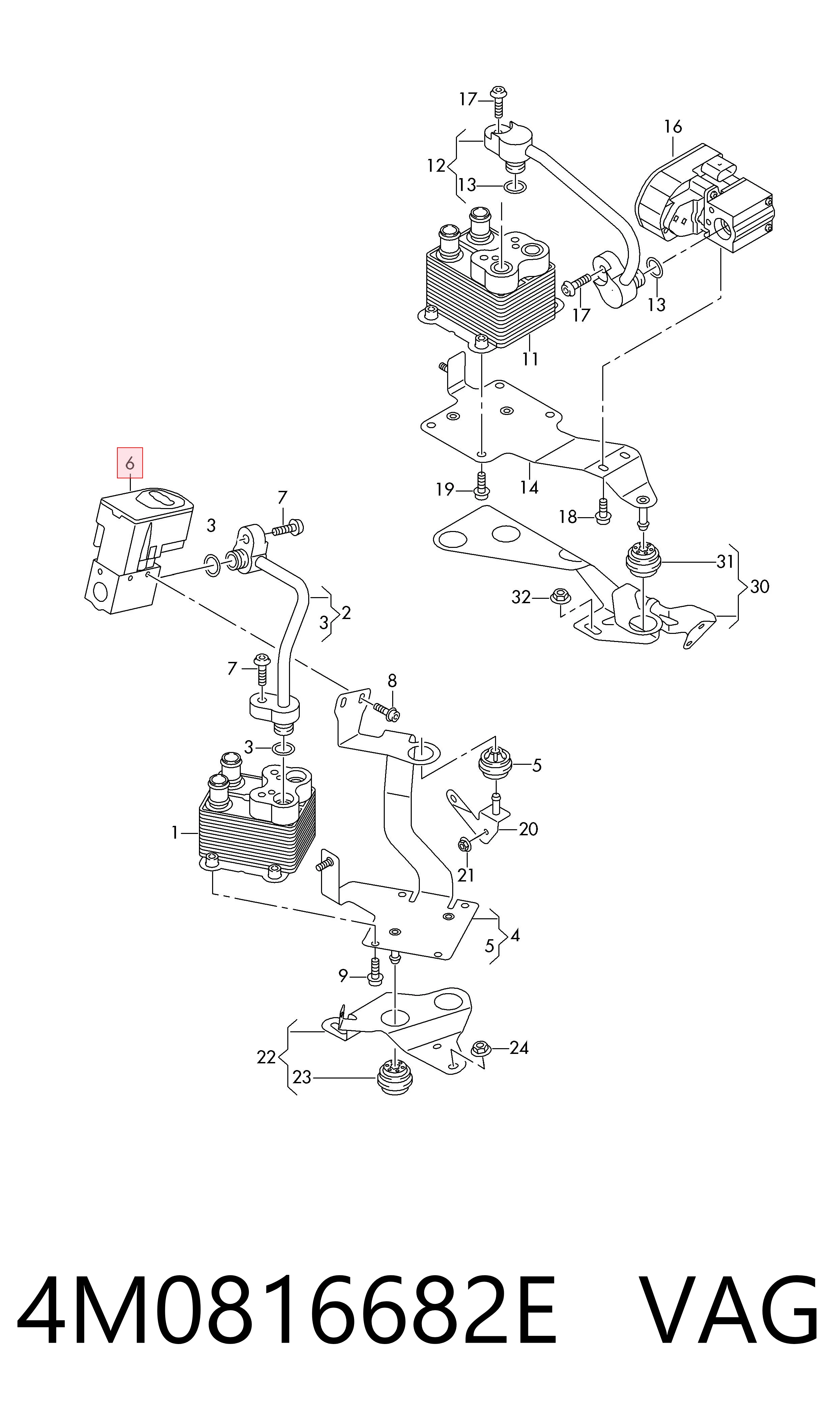 4M0816682E VAG Válvula TRV del aire acondicionado