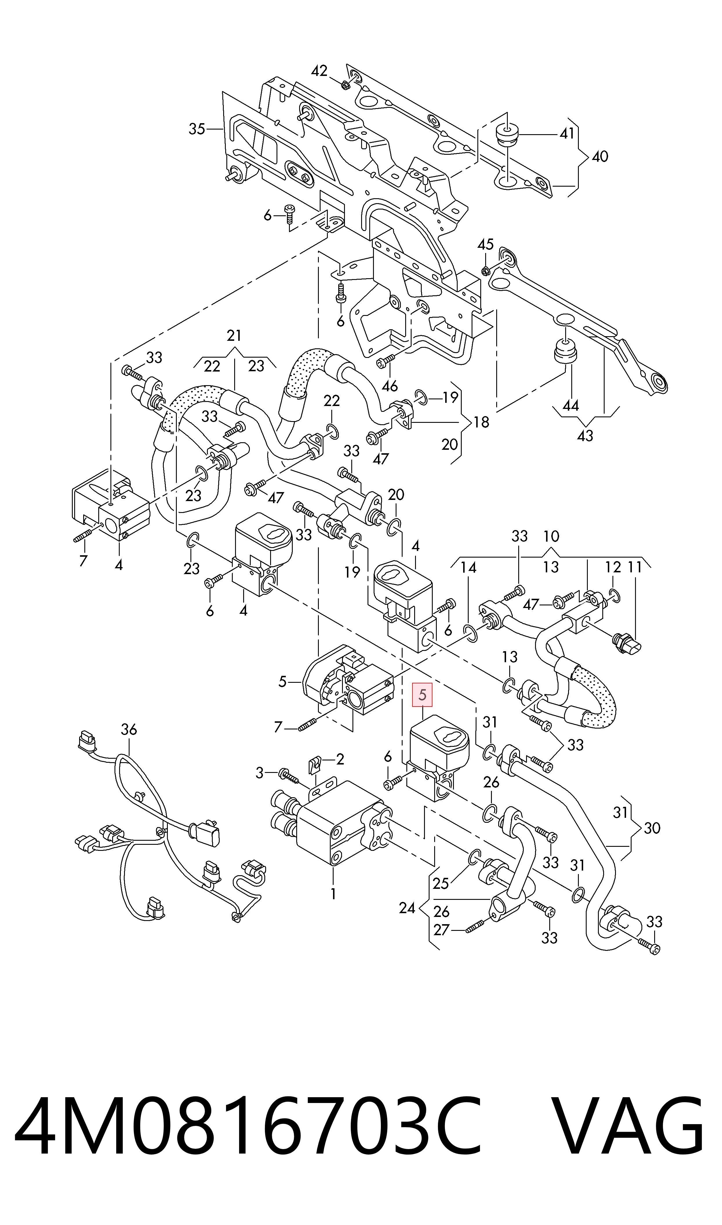 4M0816703C VAG Válvula TRV del aire acondicionado