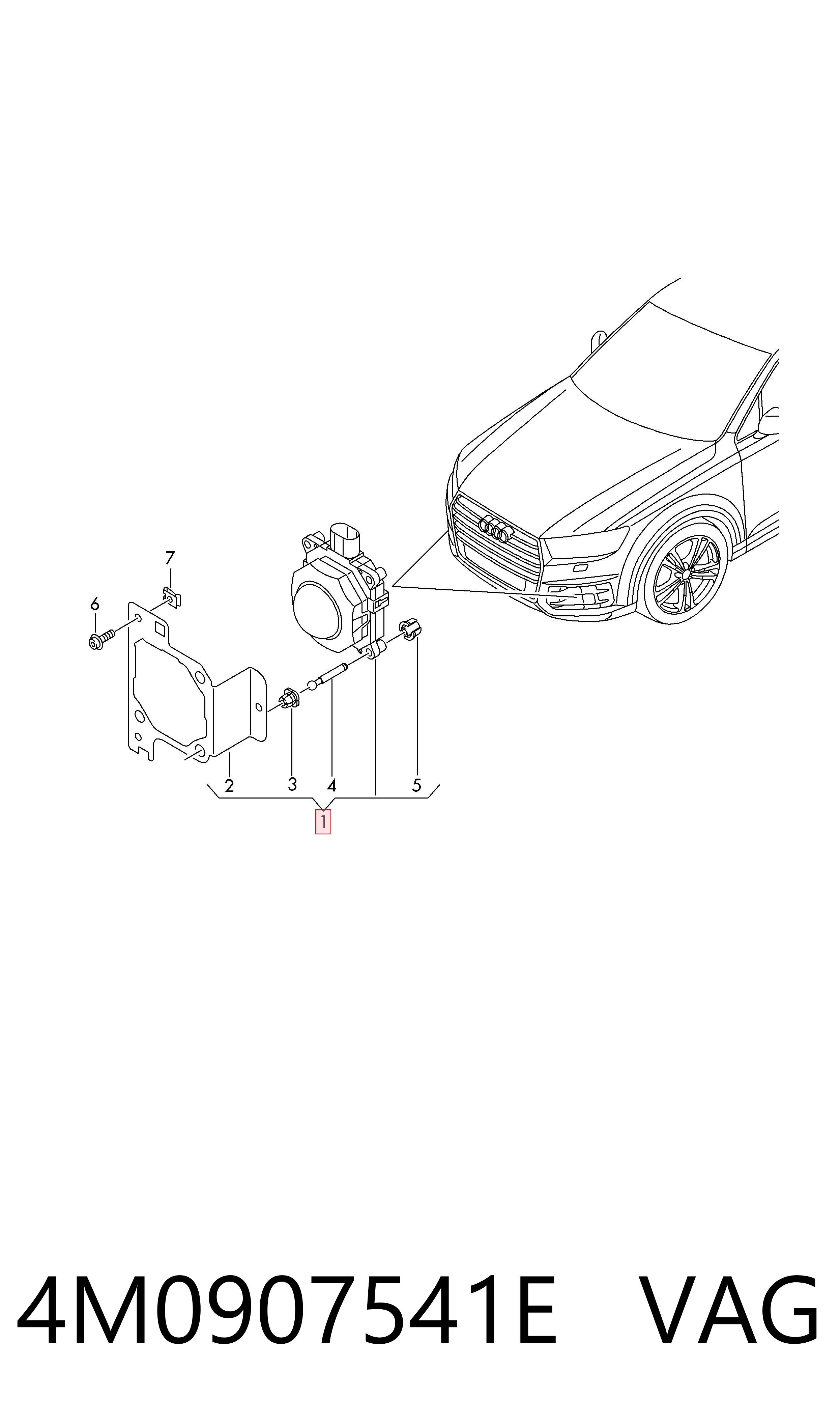 4M0907541E VAG Sensor de distancia por radar