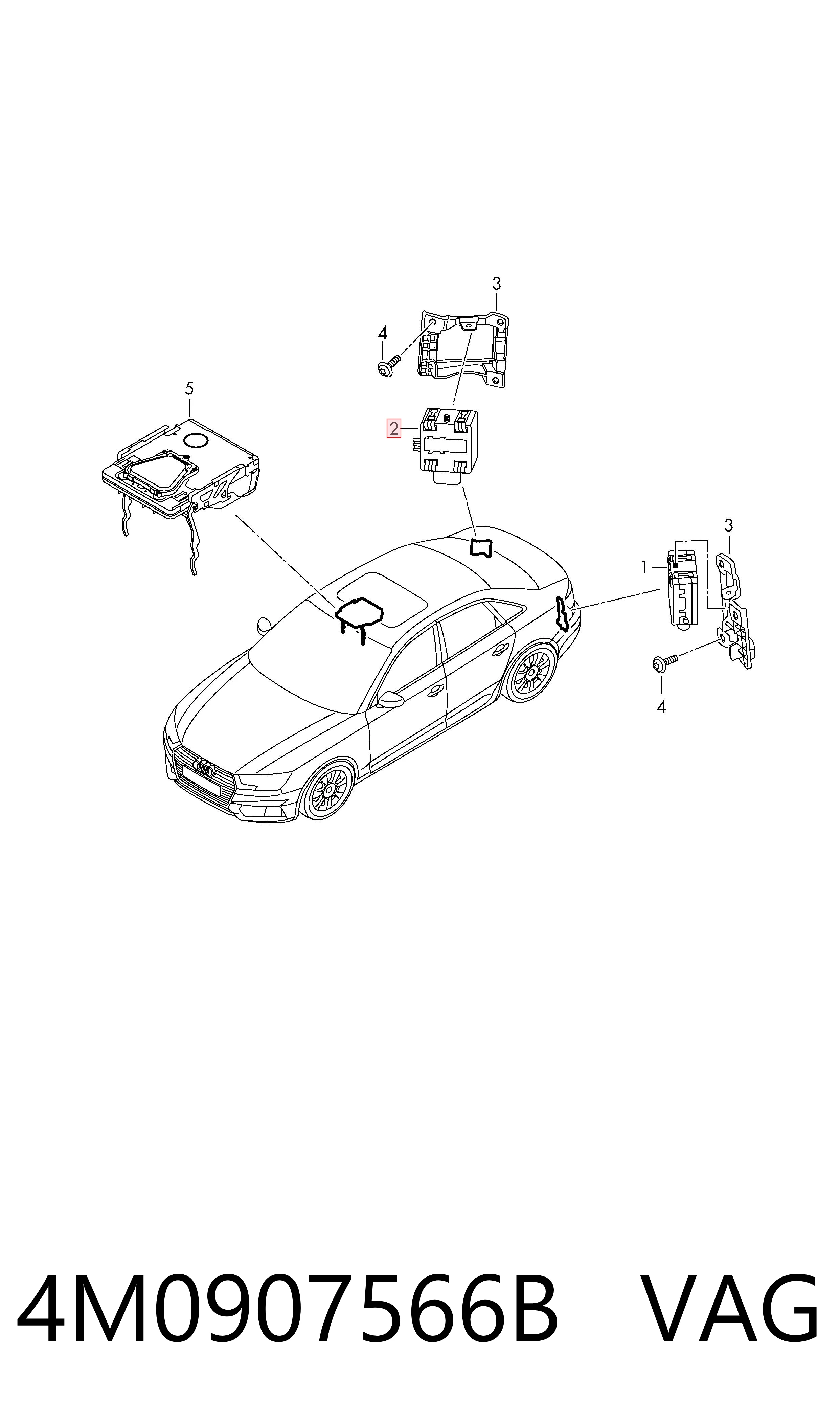 4M0907566B VAG Radar de cambio de carril