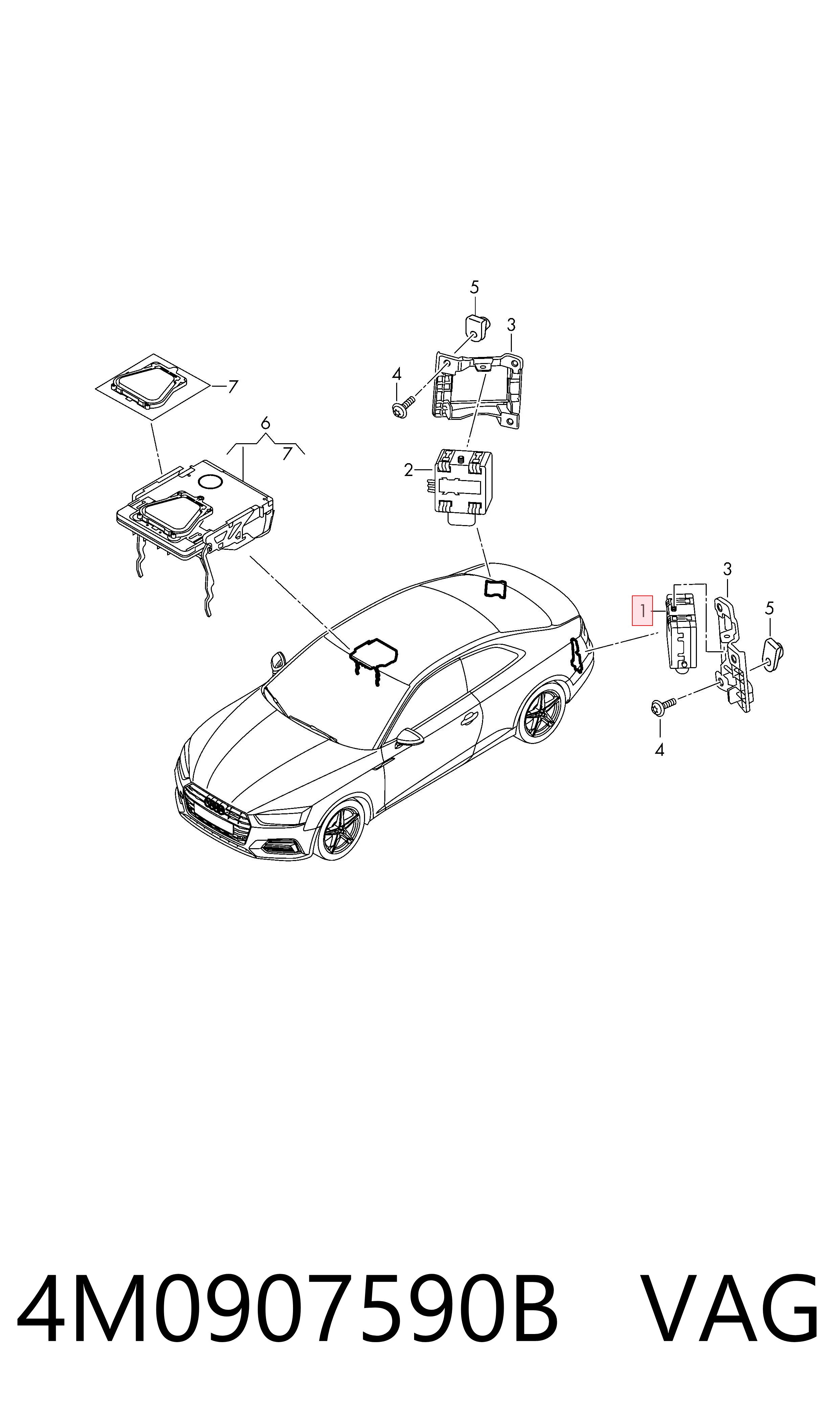 4M0907590B VAG Sensor de ángulo muerto trasero
