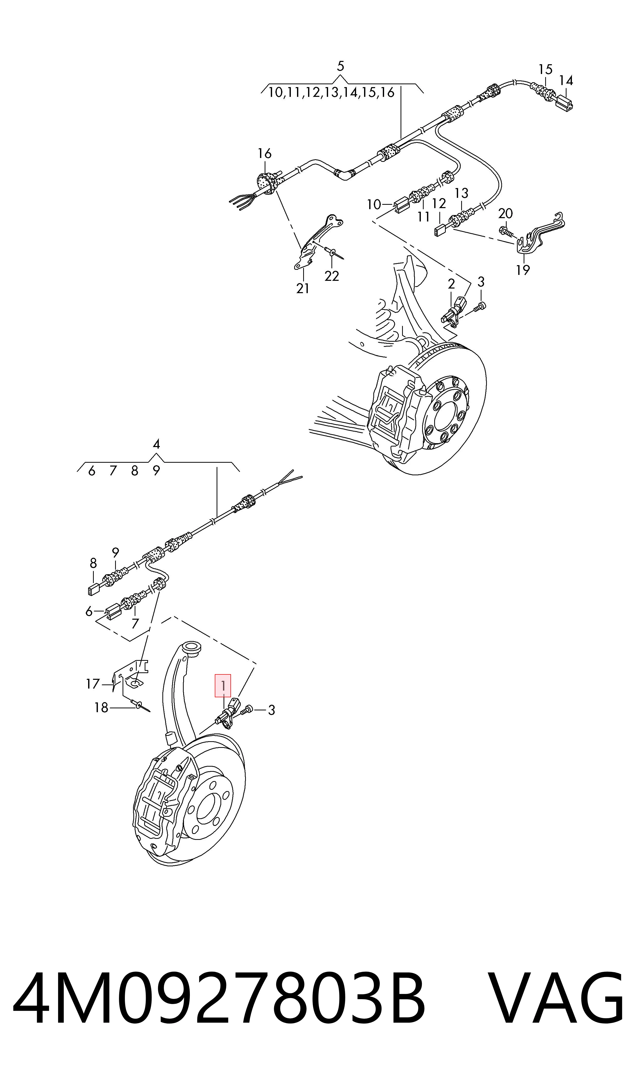 Sensor ABS de rueda delantera Audi Q5  desde 21,36 €