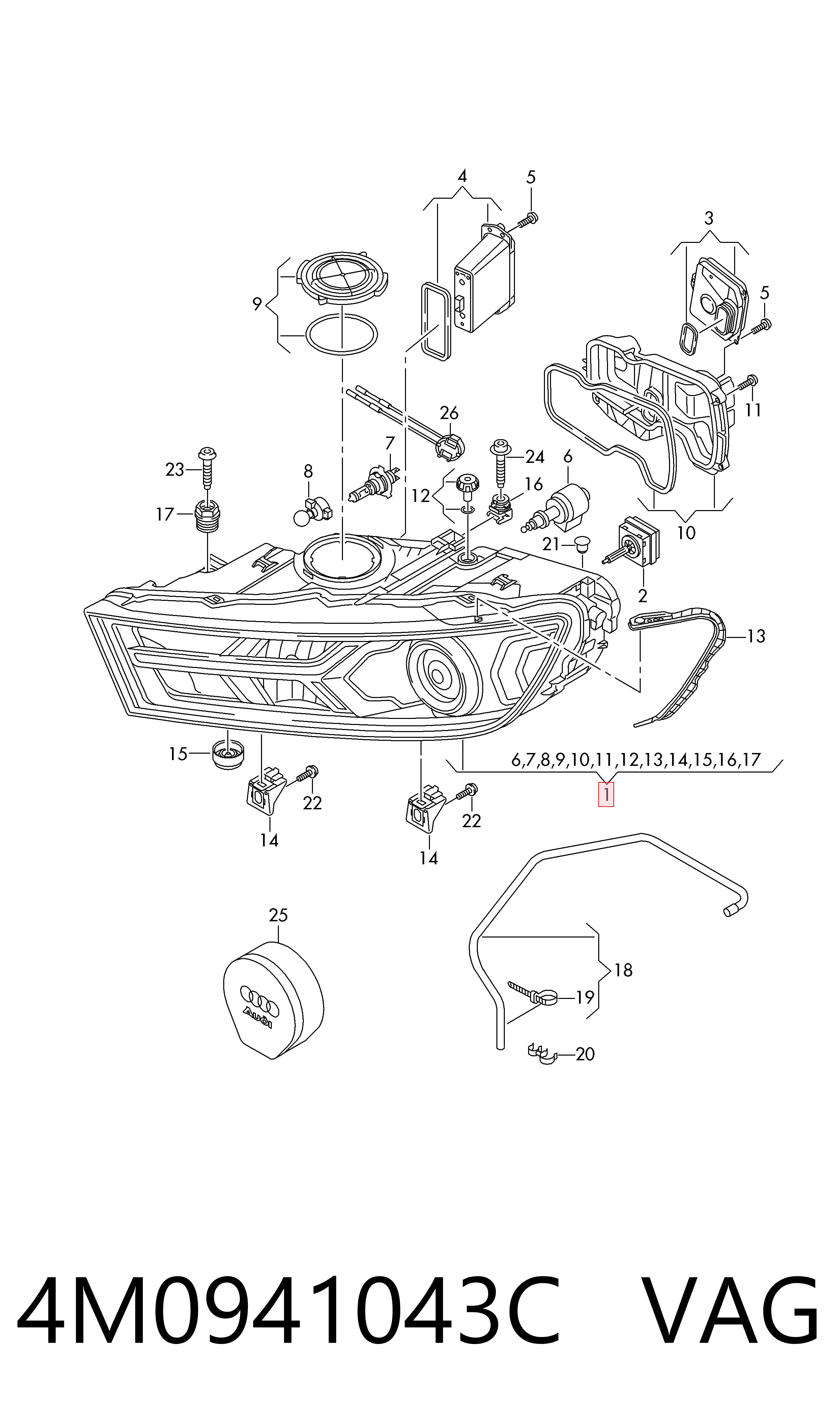 Faros delanteros para Audi Q7  (4MB, 4MG, 4MQ)