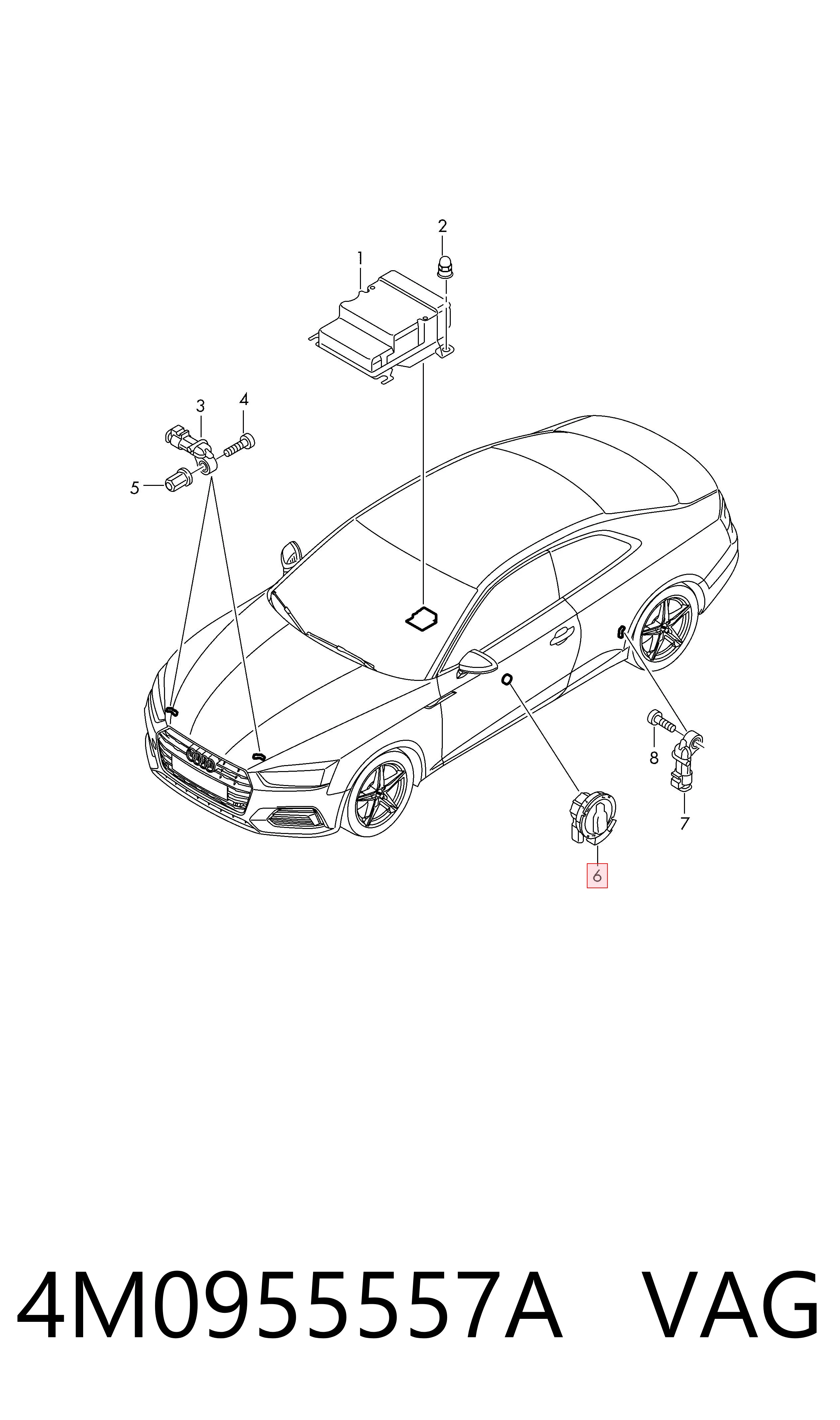 4M0955557A VAG Sensor de airbag delantero